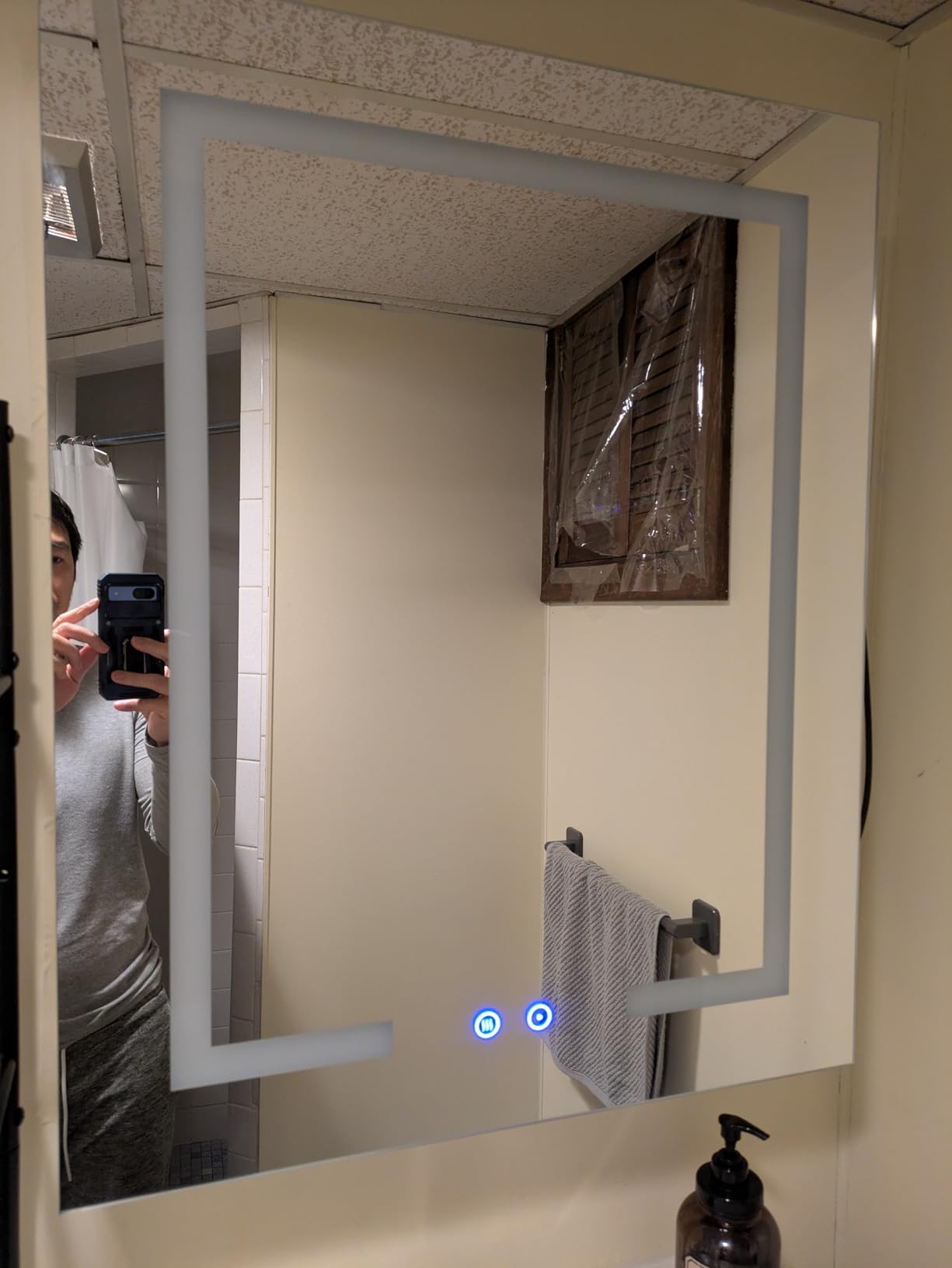 DEYGIA LED Medicine Cabinet with Mirror for Bathroom, Assembly-Free Lighted Medicine Cabinet, Defog, Stepless Dimming, 3 Colors, 2 Outlets, 2USB, Aluminum Wall Mounted Mirrored Cabinets, 36”Wx24“H customer photo 1