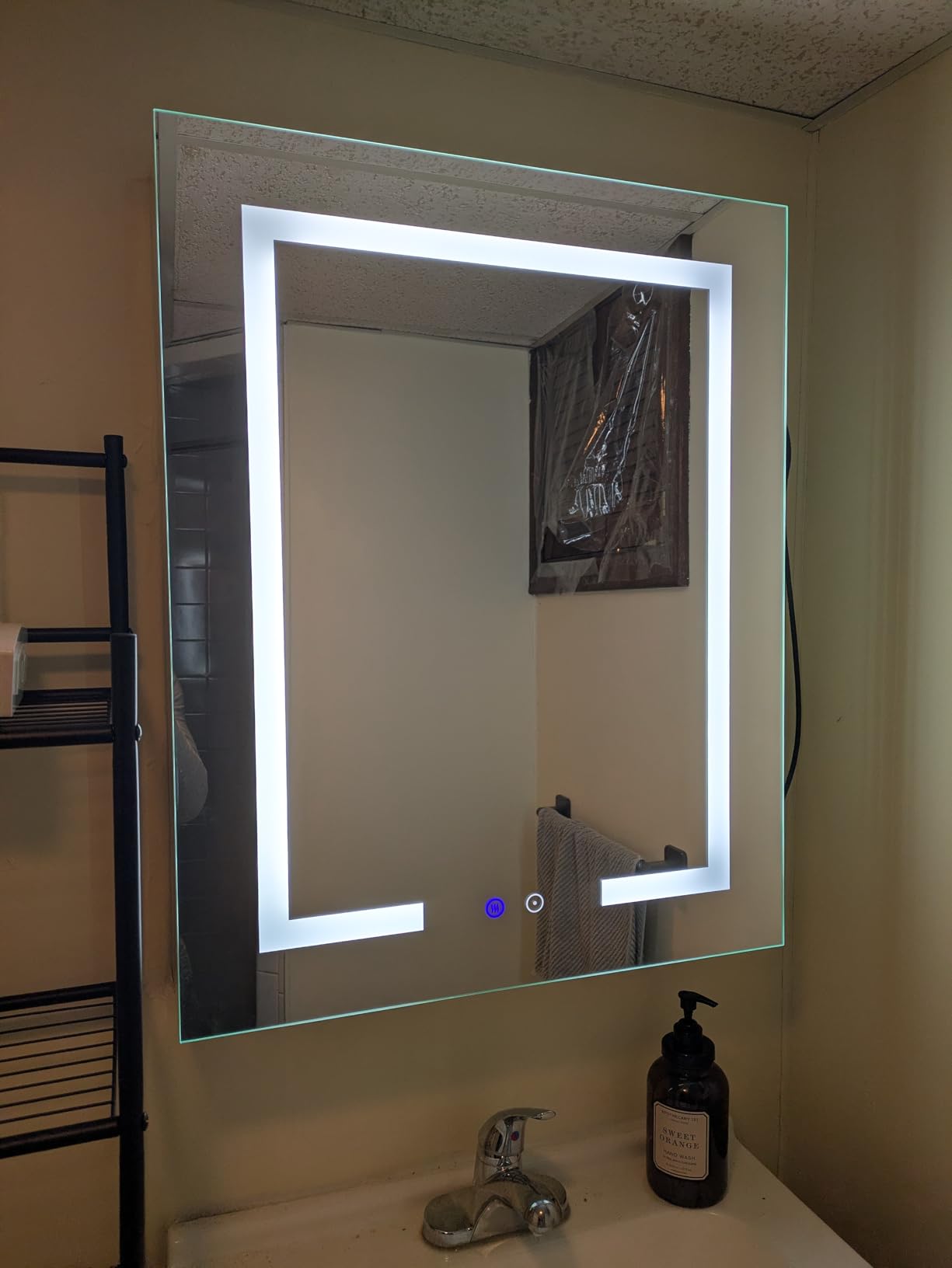 DEYGIA LED Medicine Cabinet with Mirror for Bathroom, Assembly-Free Lighted Medicine Cabinet, Defog, Stepless Dimming, 3 Colors, 2 Outlets, 2USB, Aluminum Wall Mounted Mirrored Cabinets, 36”Wx24“H customer photo 2