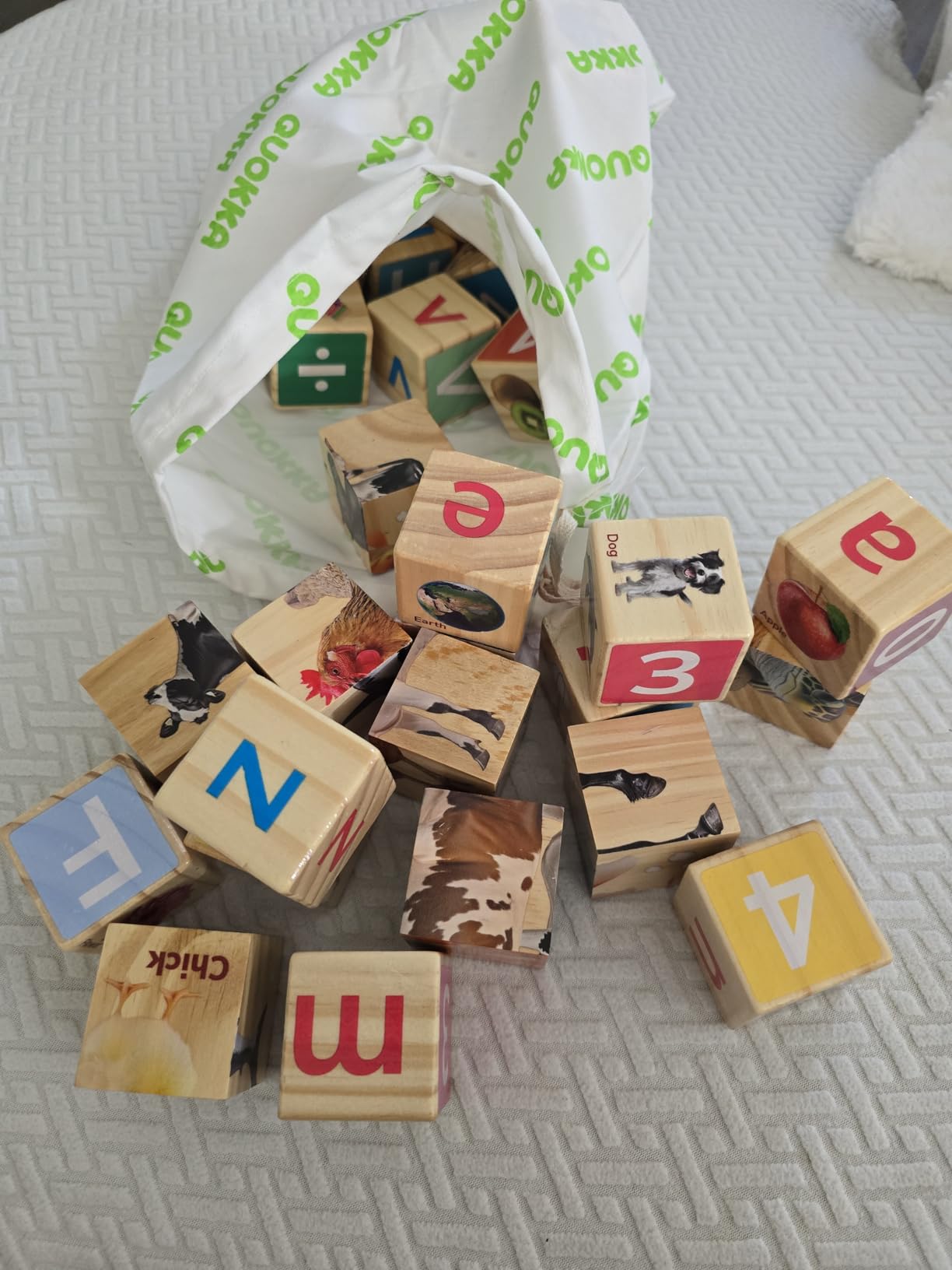 Quokka Montessori Wooden Blocks for Toddlers 1-3 - 35 Realistic ABC Blocks customer photo 1