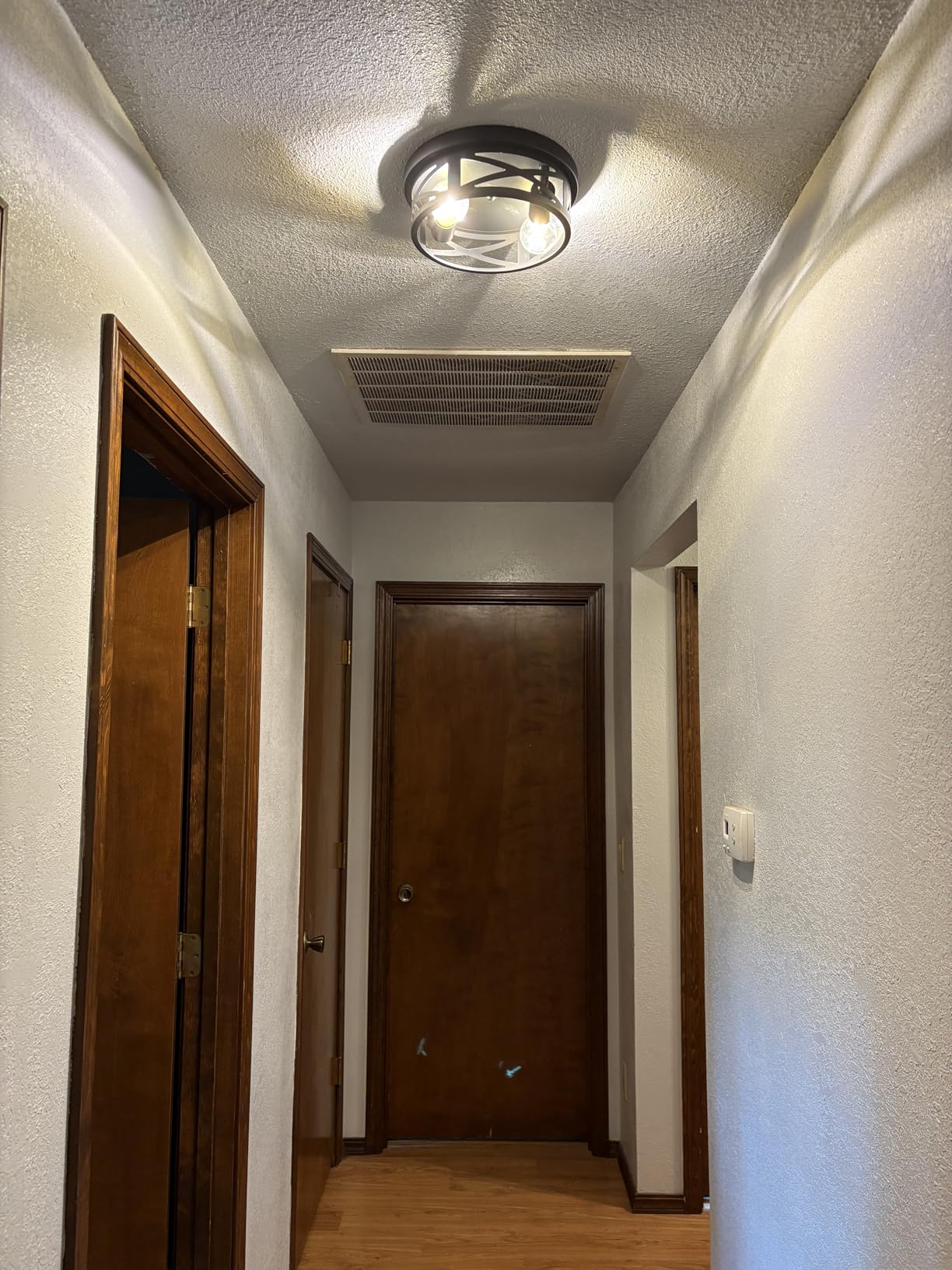 SKEJAO Flush Mount Ceiling Light Fixture,3-Light Ceiling Light Fixture,Black Hallway Light Fixtures Ceiling,Light Fixtures Ceiling Mount for Kitchen,Farmhouse,Hall,Bedroom,Bathroom (1 Pack) customer photo 2