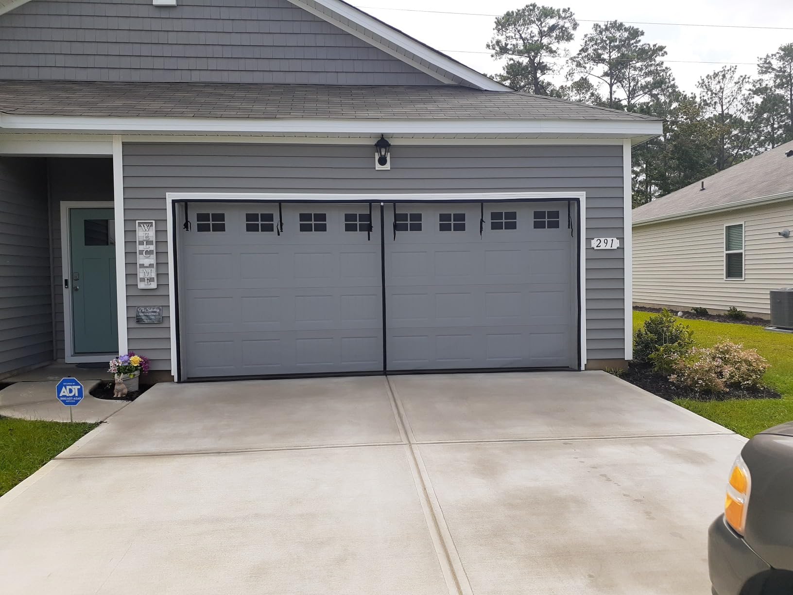 Garage Door Screen 2 Car 16x7ft Garage Screen Door,Upgraded PET Mesh Stronger Than Fiberglass and Polyester,Heavy Duty Weighted Bottom and Magnetic Closure,Hands Free,Easy Assembly customer photo 1