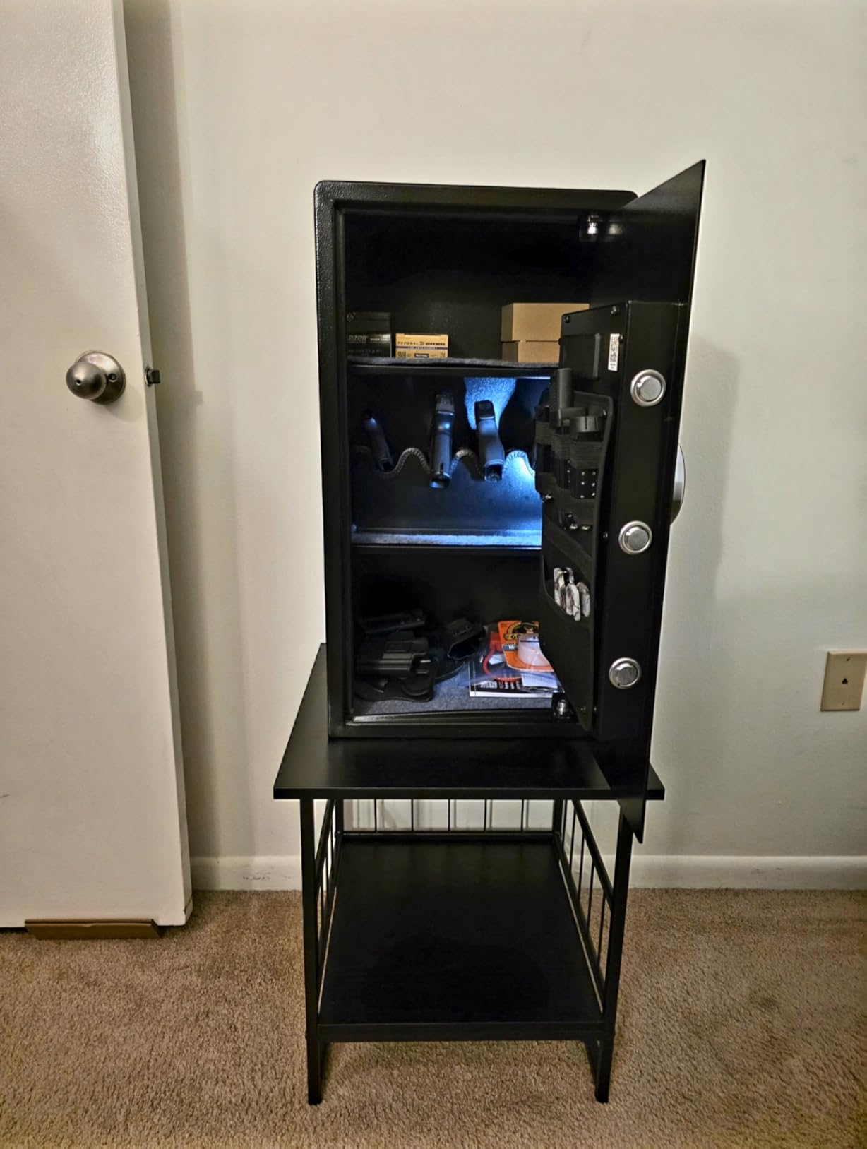 Grimtron 32LB Biometric 4 Pistols Safe with Fingerprint Lock, 3-8 Digit PIN | 2-in-1 Storage for 4 Pistols & Valuables, 1.71 Cu Ft Capacity, 30 Fingerprints, All-Metal Knob, Silent Mode & Type-C Power customer photo 1