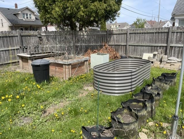 Anleolife 8x4x2ft Oval Deep Root Galvanized Raised Garden Bed, Quartz Grey | 478-Gallon Capacity, 24in Soil Depth, Interior Bracing and Broad Crop-Row Space for Tomatoes, Peppers and Seasonal Rotation customer photo 2
