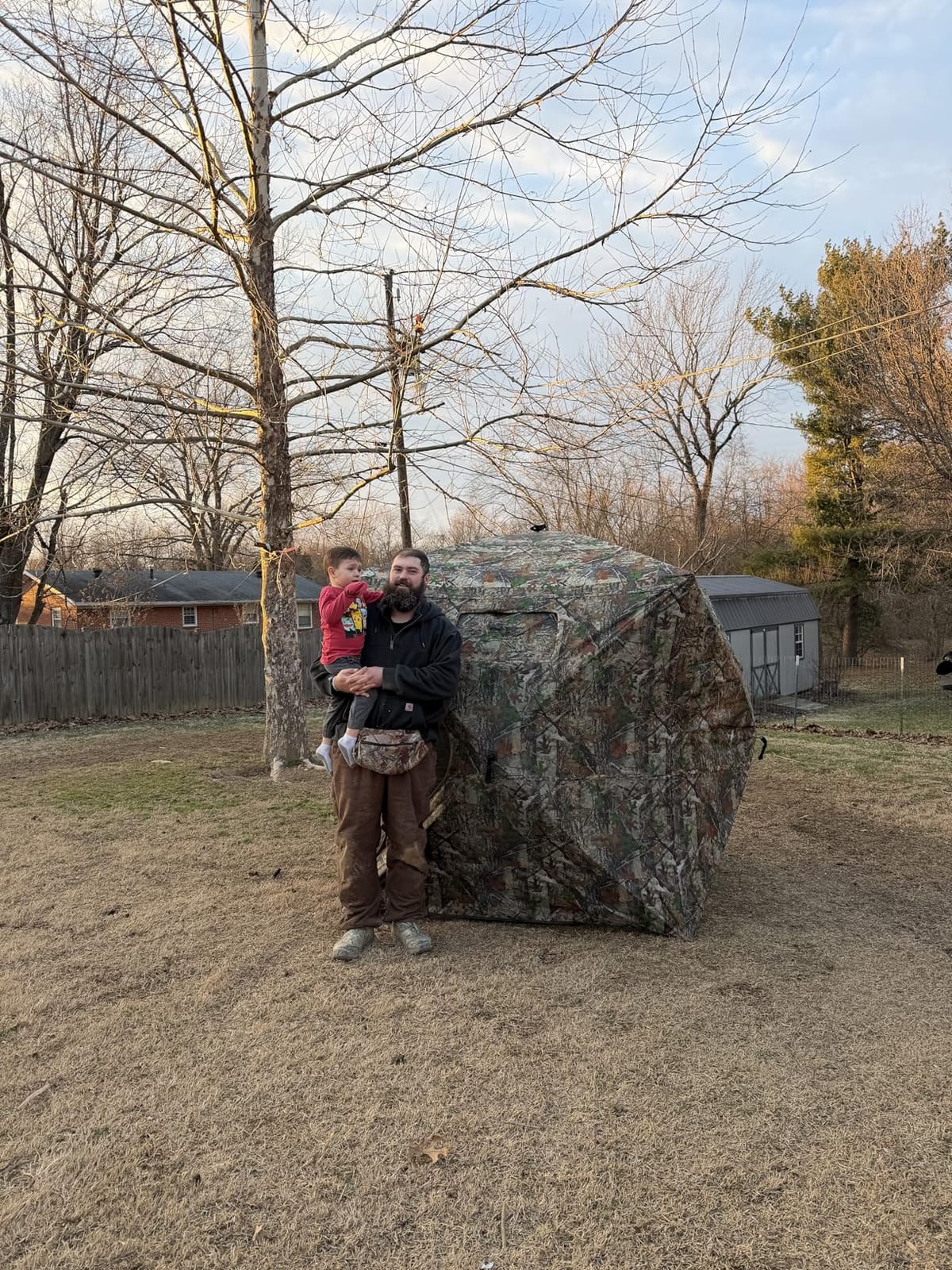 FUNHORUN Hunting Blind with Floor Mat, 360 See Through Ground Blind, Pop Up | 2/3/4 Person Camouflage Tent, Portable Concealed Shelter with Carrying Bag, Detachable Zip-in Floor, Silent Sliding Windows customer photo 2