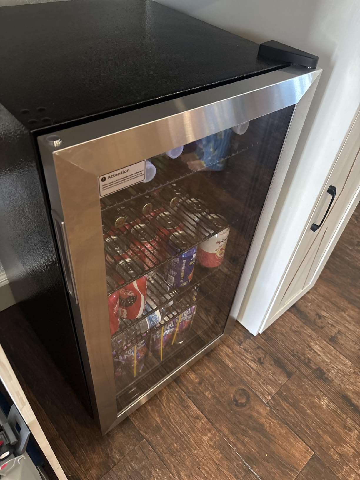 Feelfunn 126 Can Beverage Refrigerator, Glass Door Mini Fridge, 3.2 Cu.Ft customer photo 1