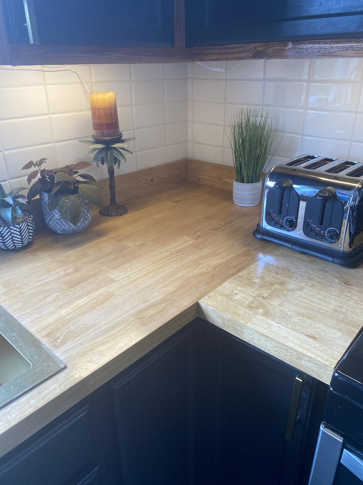 Bme Hevea Solid Wood Butcher Block Countertop, Unfinished, 60