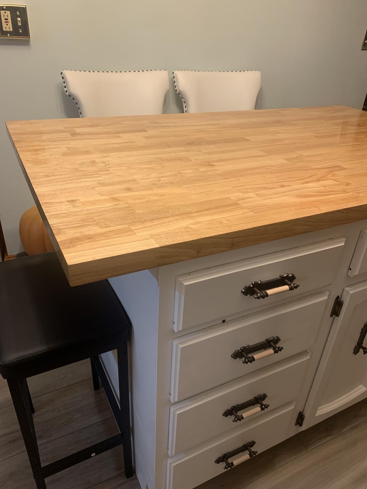 Bme Hevea Solid Wood Butcher Block Countertop, Unfinished, 60