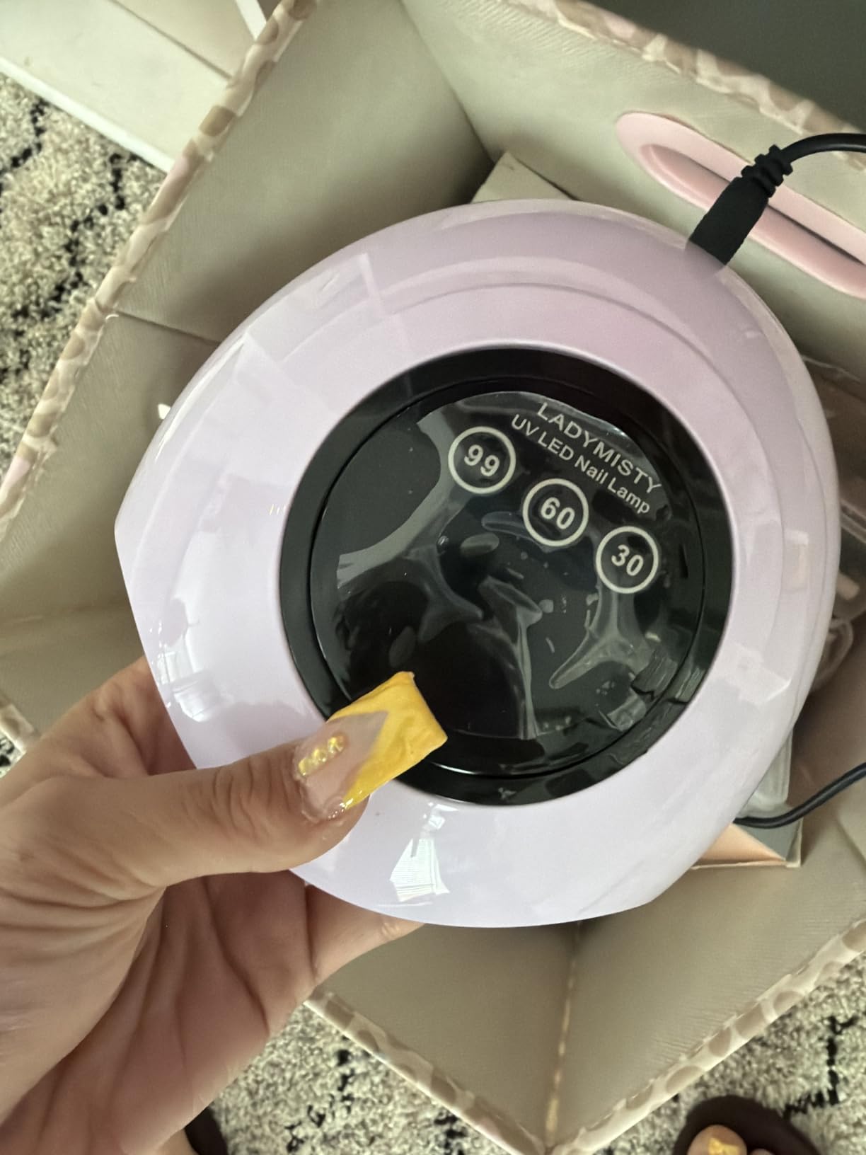 LadyMisty 72W UV LED Nail Lamp, 2026 New Upgrade UV Light for Gel Nails with 18 Beads, 3 Timer Nail Dryer, LCD Display, Auto Sensor, Professional Nail Lamps for Gel Polish (Pink) customer photo 1