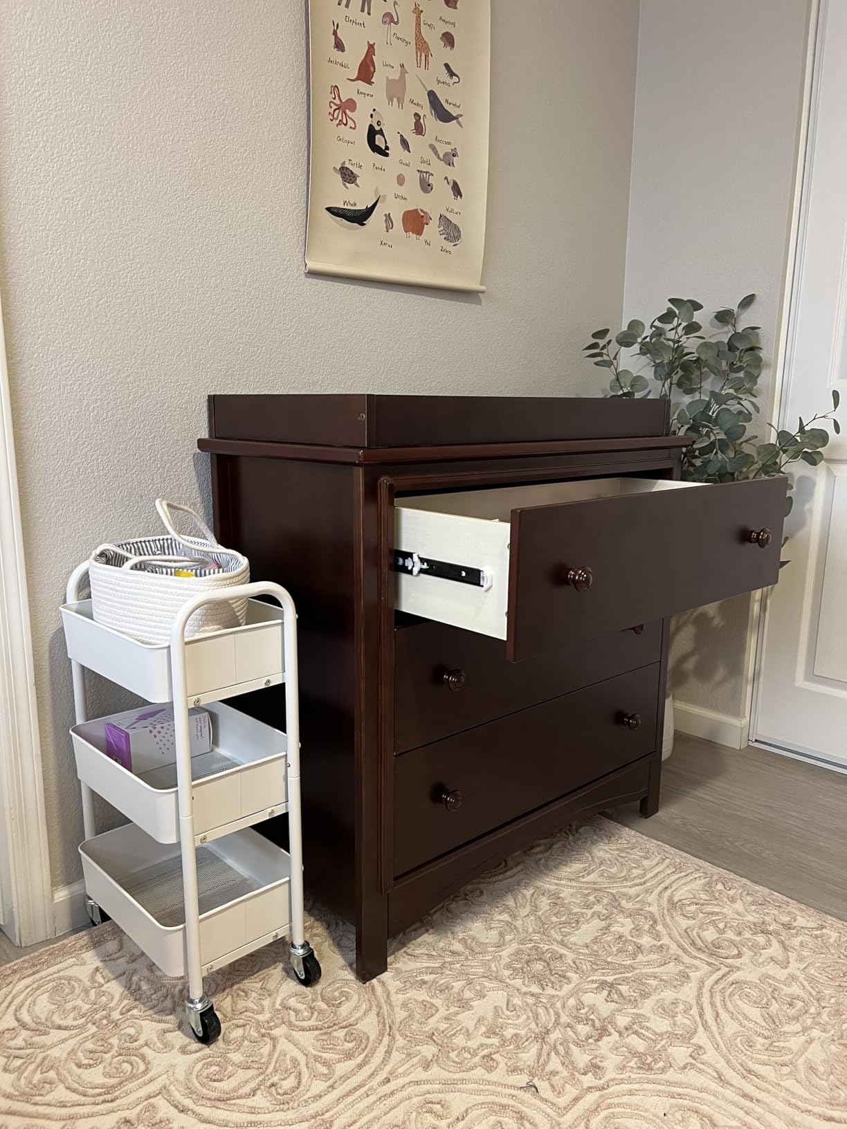 Delta Children Perry 3 Drawer Dresser with Changing Top and Interlocking Drawers, Moonstruck Grey customer photo 2