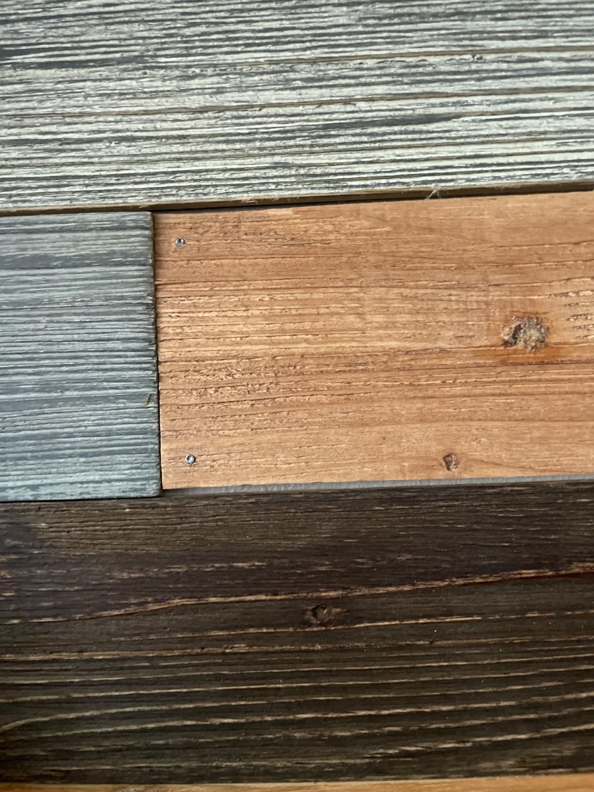 Peel & Stick Real Wood Planks, Rustic Reclaimed Barn Wood Paneling, Brown Gray Combinations, 10.5 sq. ft customer photo 2