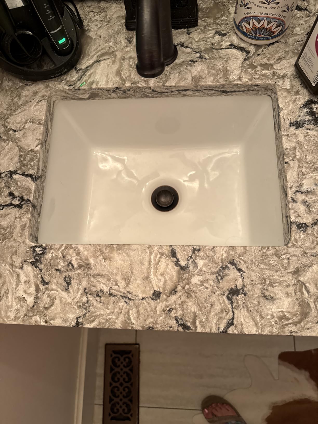 20 Inch Undermount Bathroom Sink White Rectangle Sink with Overflow customer photo 1