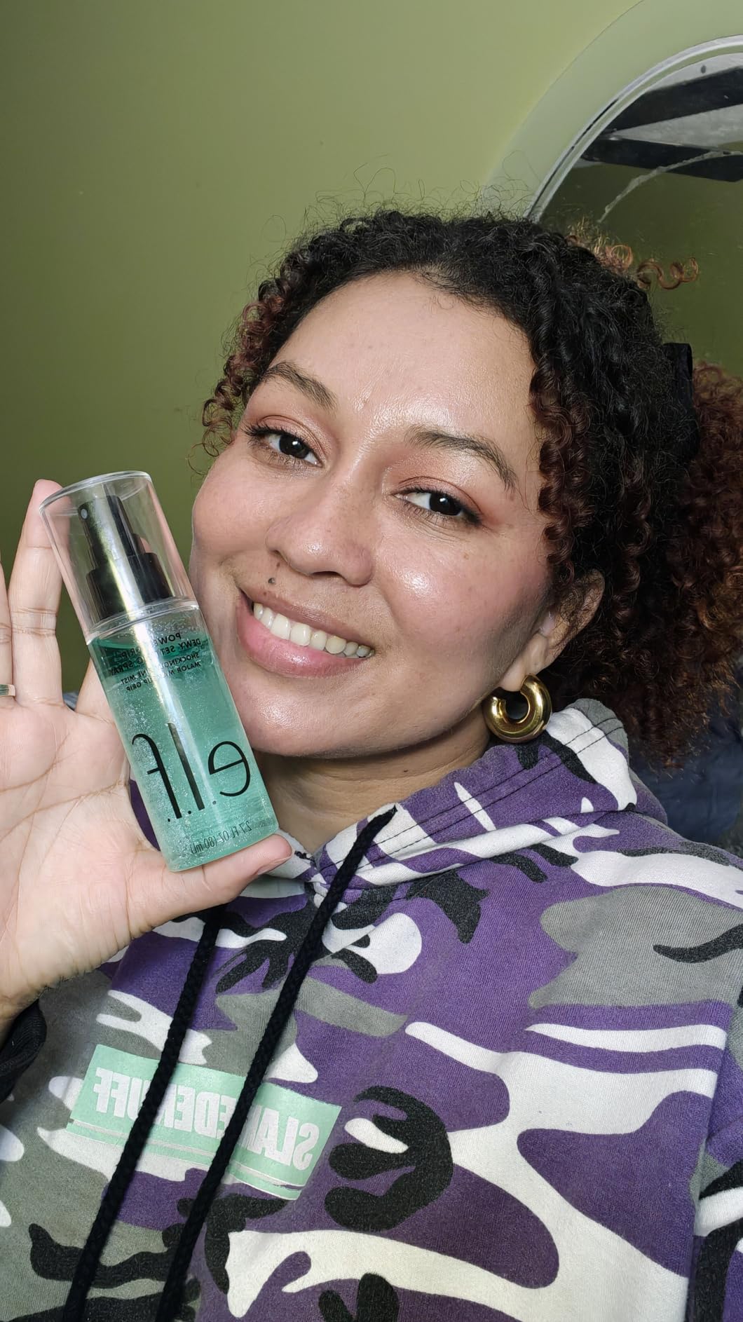 e.l.f. Power Grip Dewy Setting Spray, Hydrating Mist, Dewy Glow Finish customer photo 2