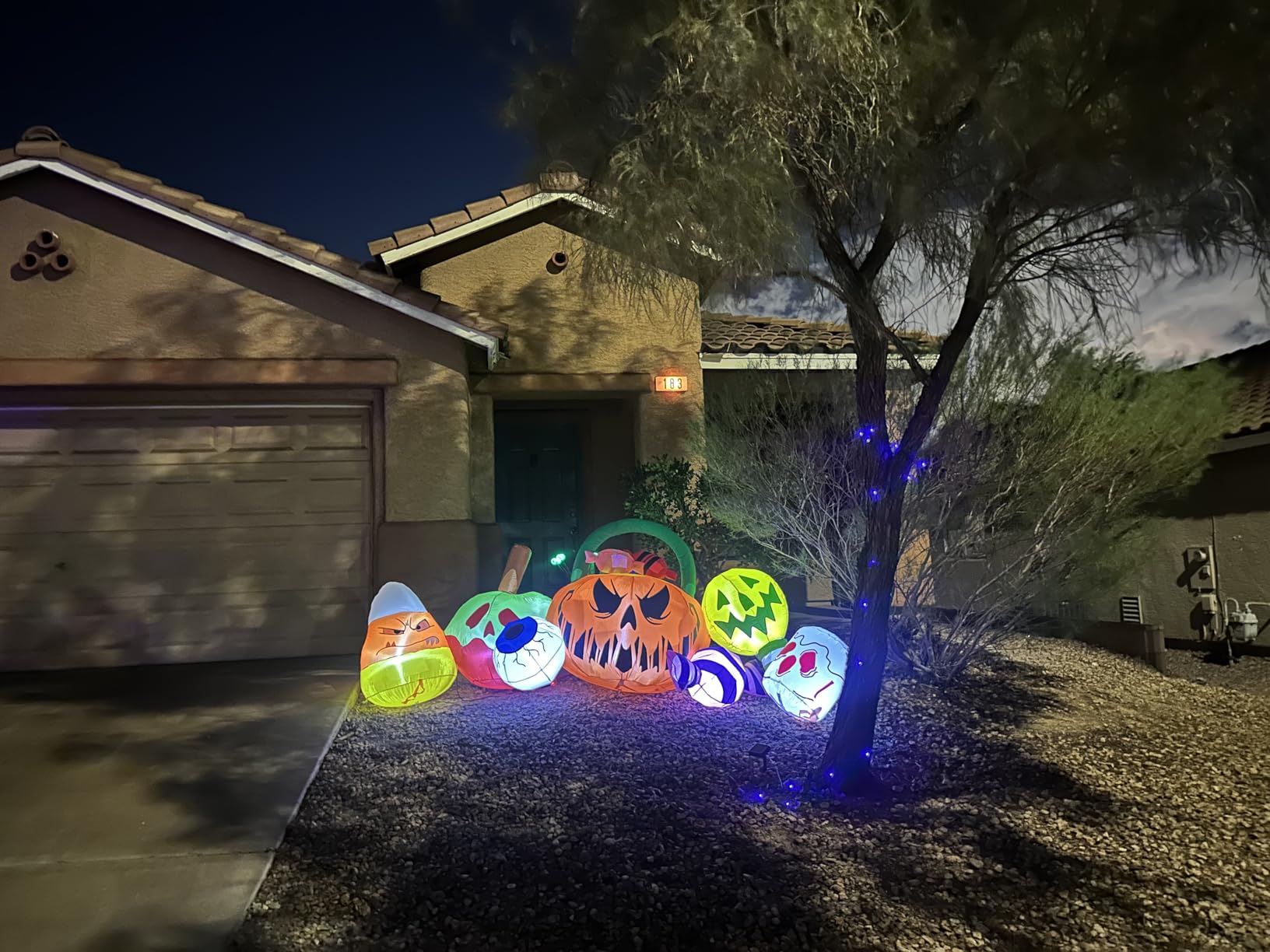 10 FT Halloween Inflatable Blow up Outdoor Decorations Pumpkin Ghost Combo, Halloween Decorations Outdoor Inflatable Bow Up Pumpkin Decoration Outdoor with LED Inflatable Halloween for Yard Garden customer photo 1