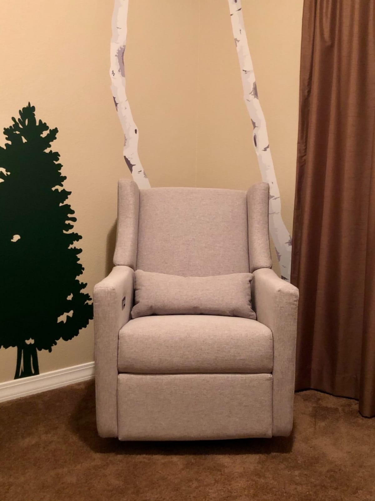 babyletto Kiwi Electric Recliner Glider - Almond Teddy Loop customer photo 2