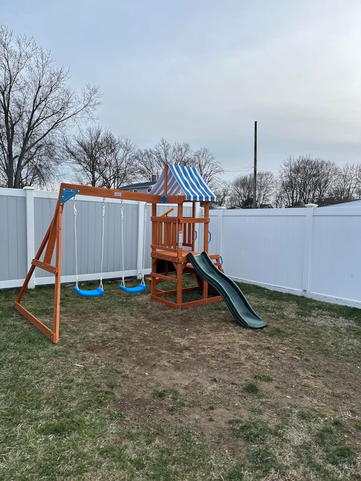 ROBOTIME Wooden Swing Set for Backyard, All-in-One Kids Playset, Ages 3-10 customer photo 1