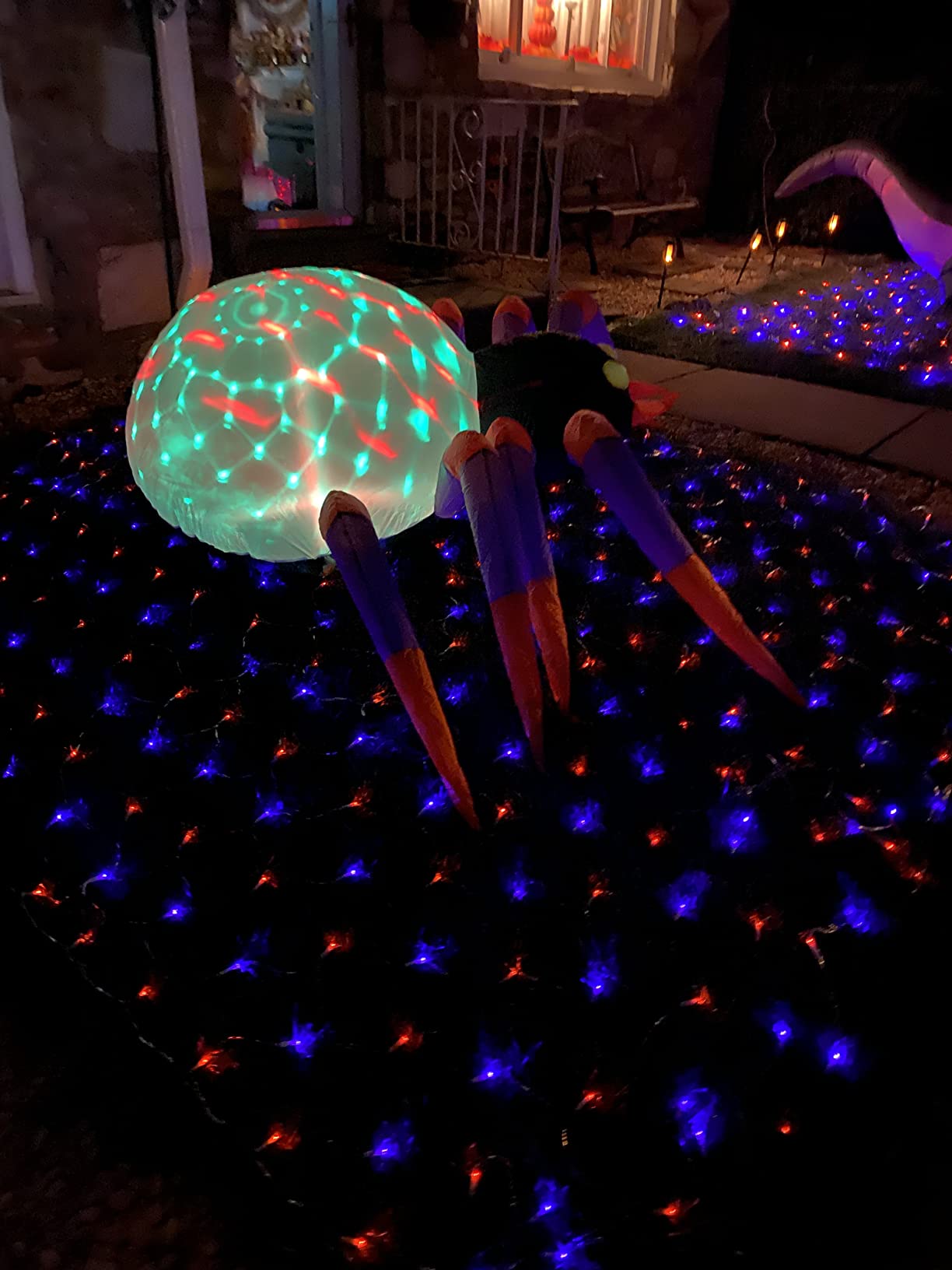 Giant 16FT Halloween Inflatable Decorations Spider, Build-in Magic LED Lights Holiday Blow Up Yard Decoration for Halloween Holiday Party Outdoor,Garden Yard Lawn Decor customer photo 1