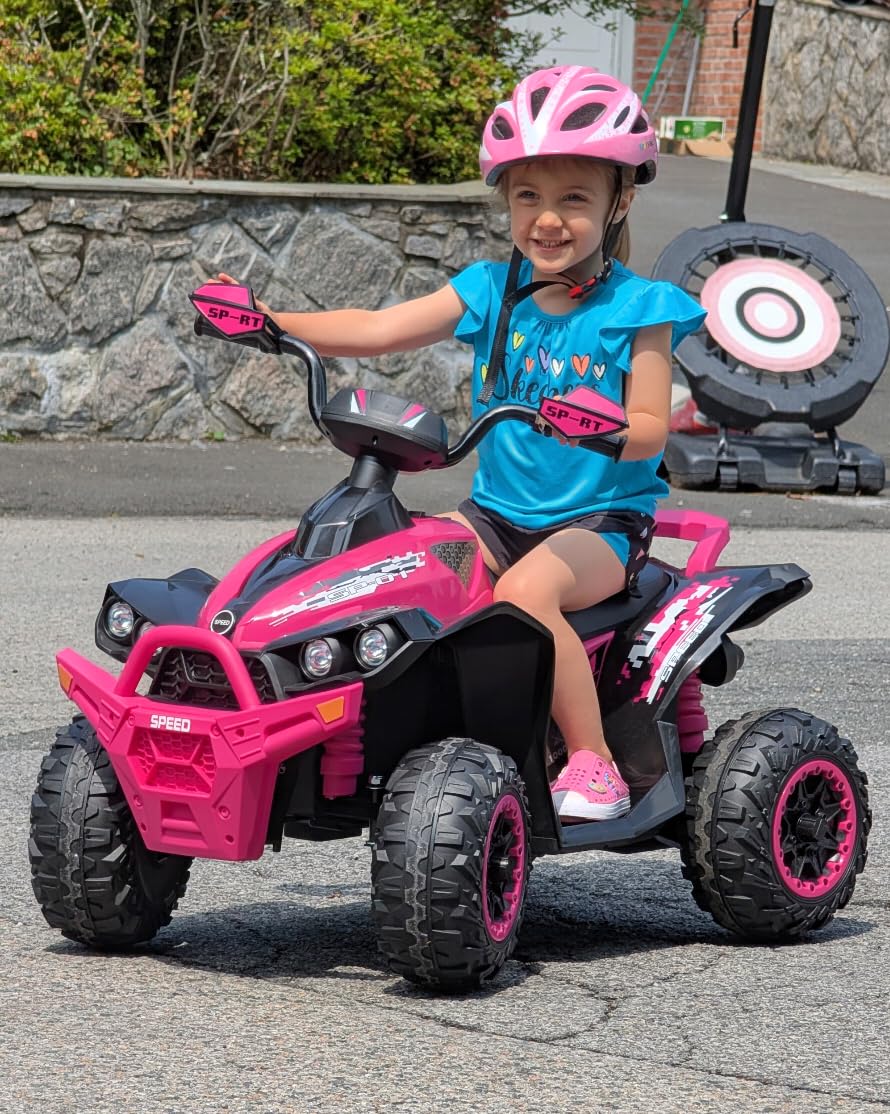 INFANS Kids ATV, 12V 4 Wheeler Ride on Toy, Dark Black customer photo 2
