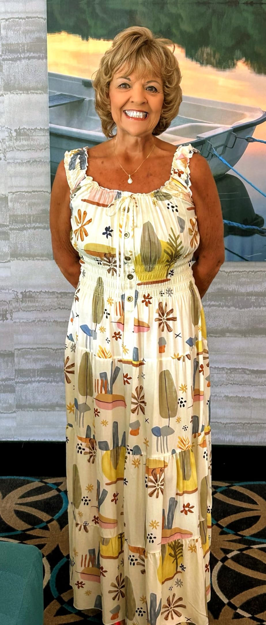 Women's 2026 Summer Boho Floral Print Tiered Casual Flowy Long Maxi Dress customer photo 1