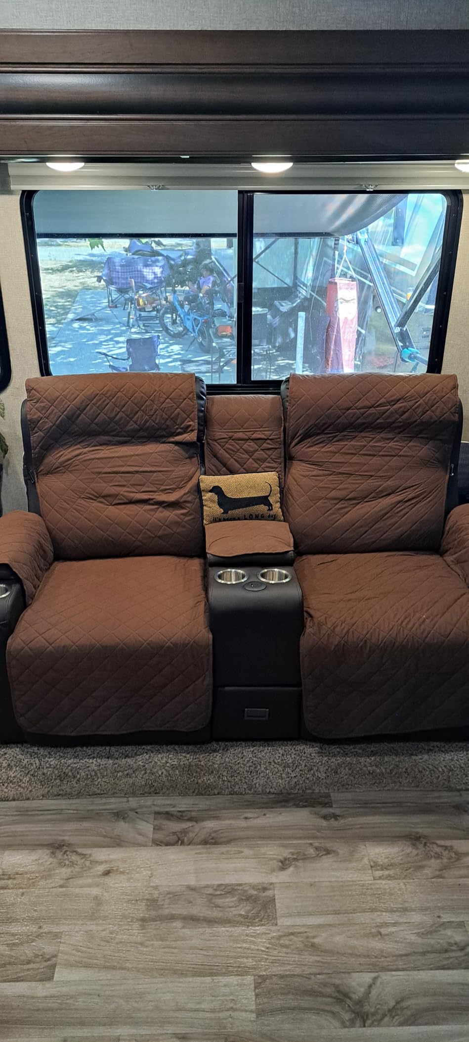 Reclining Loveseat Sofa, RV Loveseat Recliner Wall Hugger Couch, Home Theater Seating, Massage Loveseat with Console, USB & Type-C Ports, Storage Armrests for Living Room, Camper, Game Room, Man Cave customer photo 1