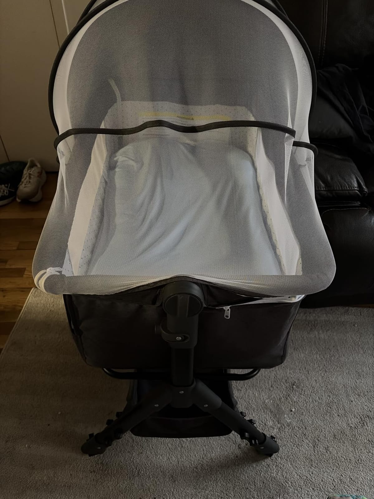 BCOL Baby Bassinet Sleeper, Adjustable Baby Crib, Rocking Bassinets Bedside Sleeper, Easy to Fold Portable Crib Side Bassinet with Breathable Mesh and Wheels (Pink) customer photo 2
