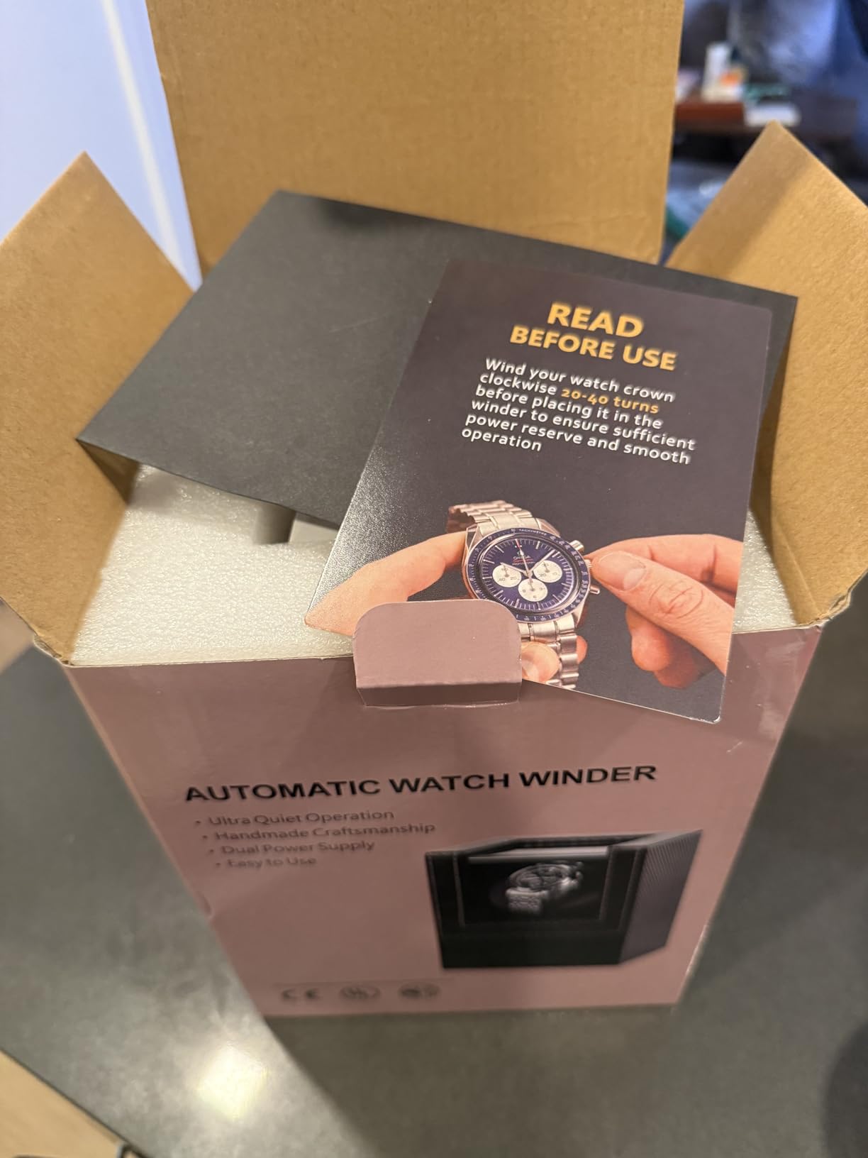 Watch Winder for Automatic Watches: Automatic Single Watch Winder Box customer photo 1
