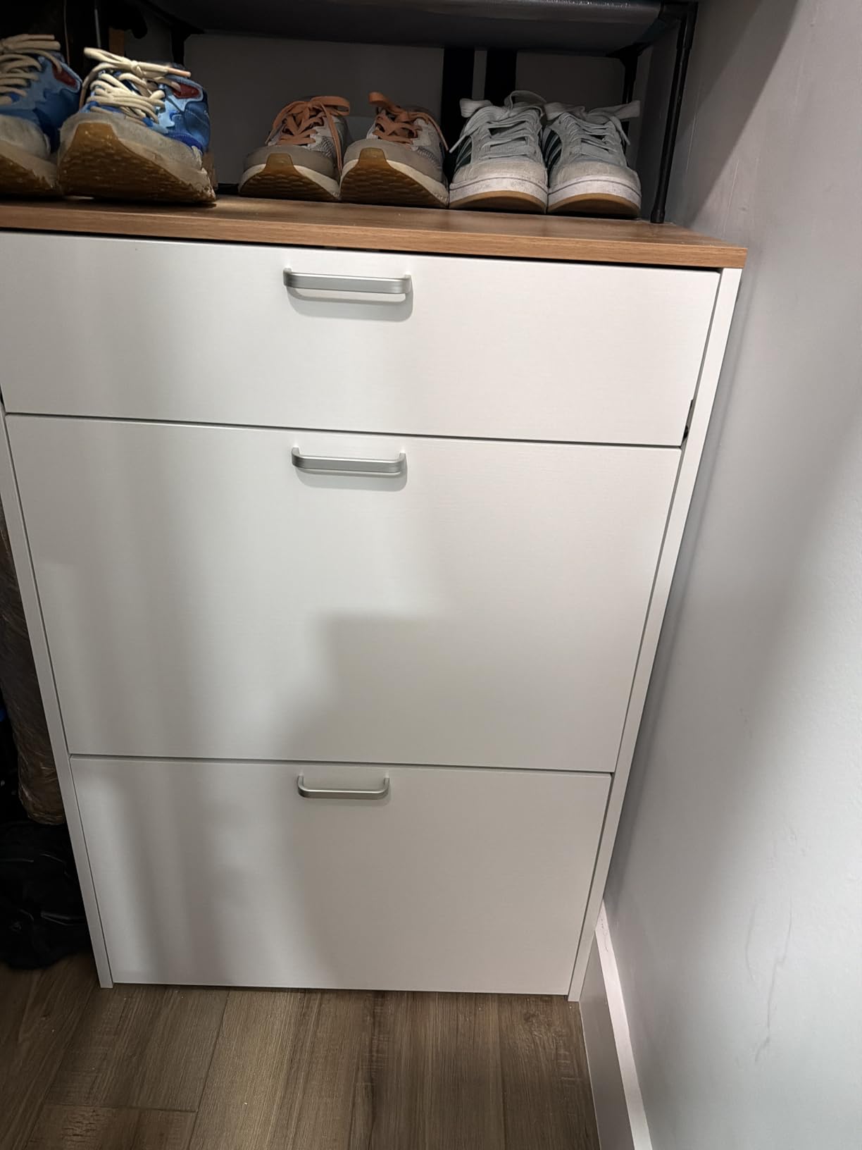 VINGLI Shoe Cabinet Storage for Entryway,White Small Narrow Shoe Rack,25