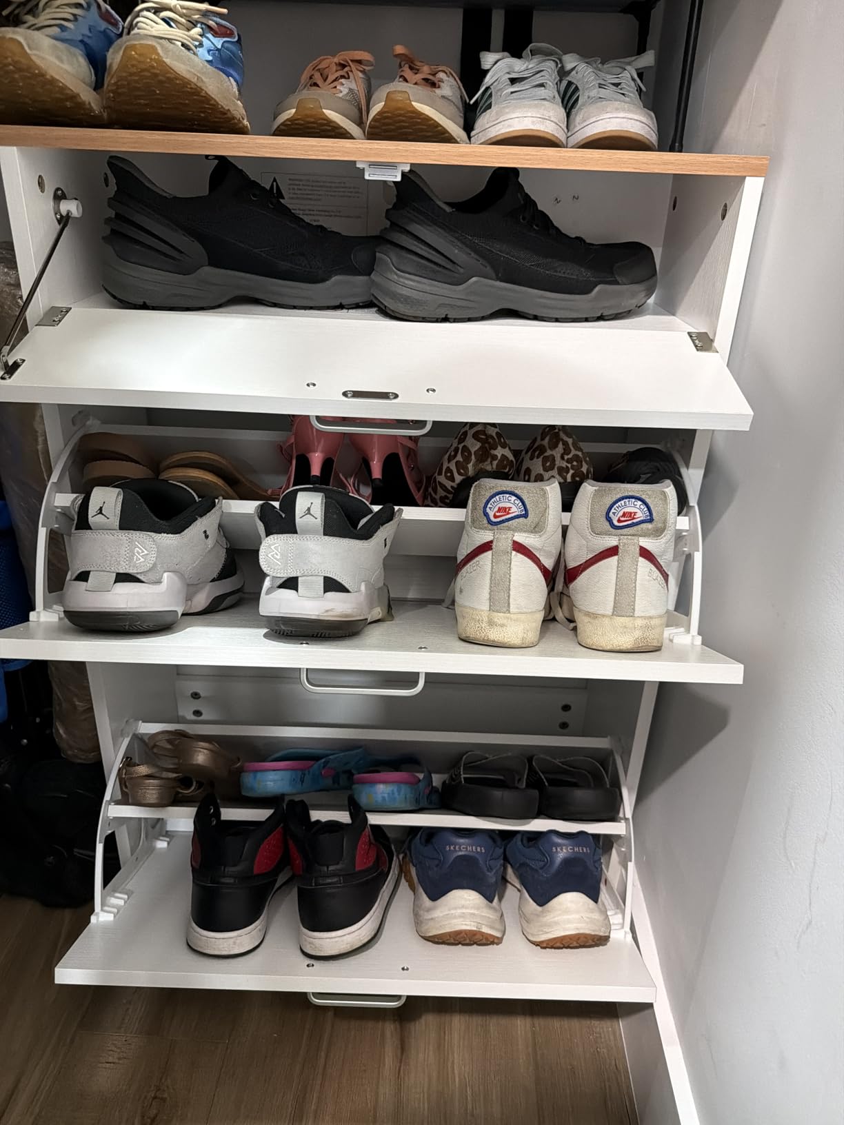 VINGLI Shoe Cabinet Storage for Entryway,White Small Narrow Shoe Rack,25