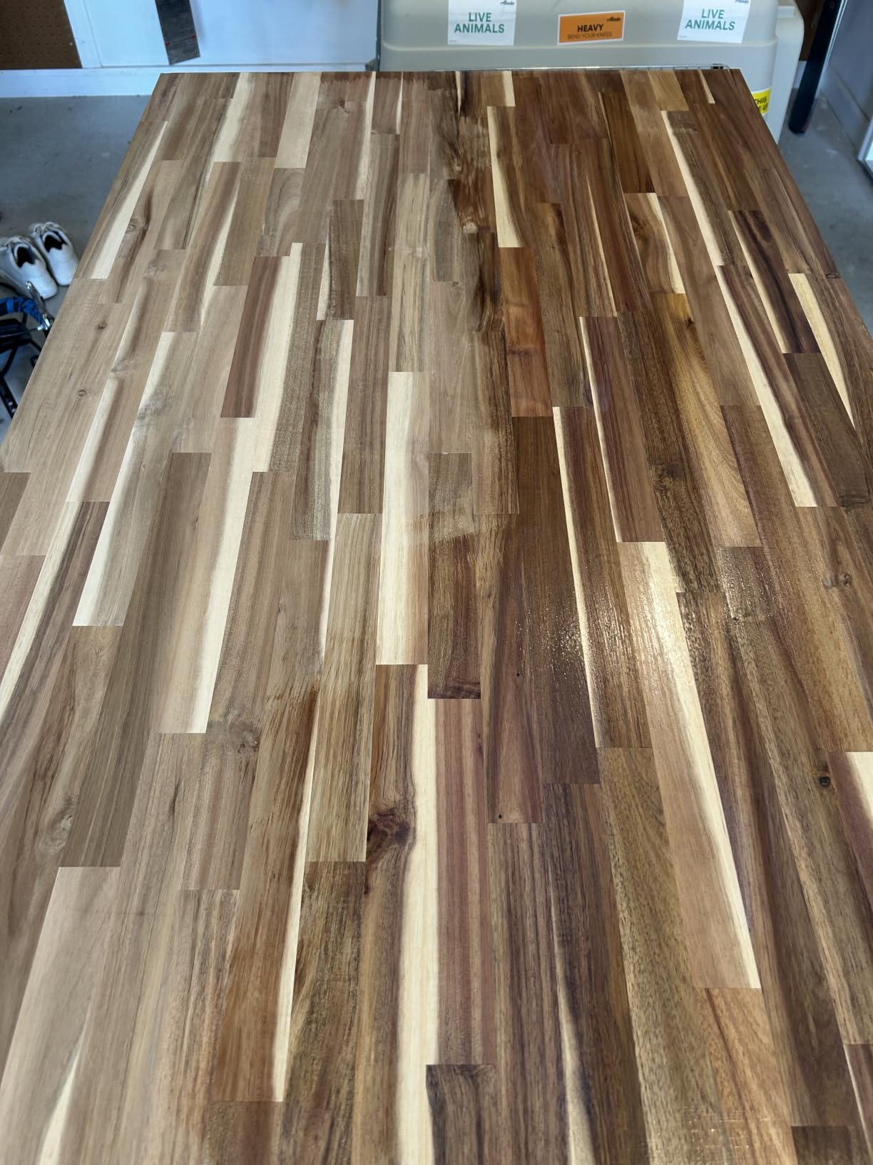 Howizz Acacia Butcher Block Countertop 72 x 25 x 1.5 Inches, Unfinished Solid Wood Table Top for DIY Desk Top, Workbench Top, Kitchen Countertop customer photo 1