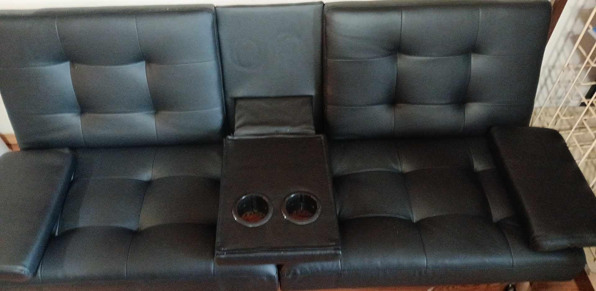 Shahoo Leather Convertible Futon Sofa Bed, Folding Sleeper Loveseat Couch customer photo 2