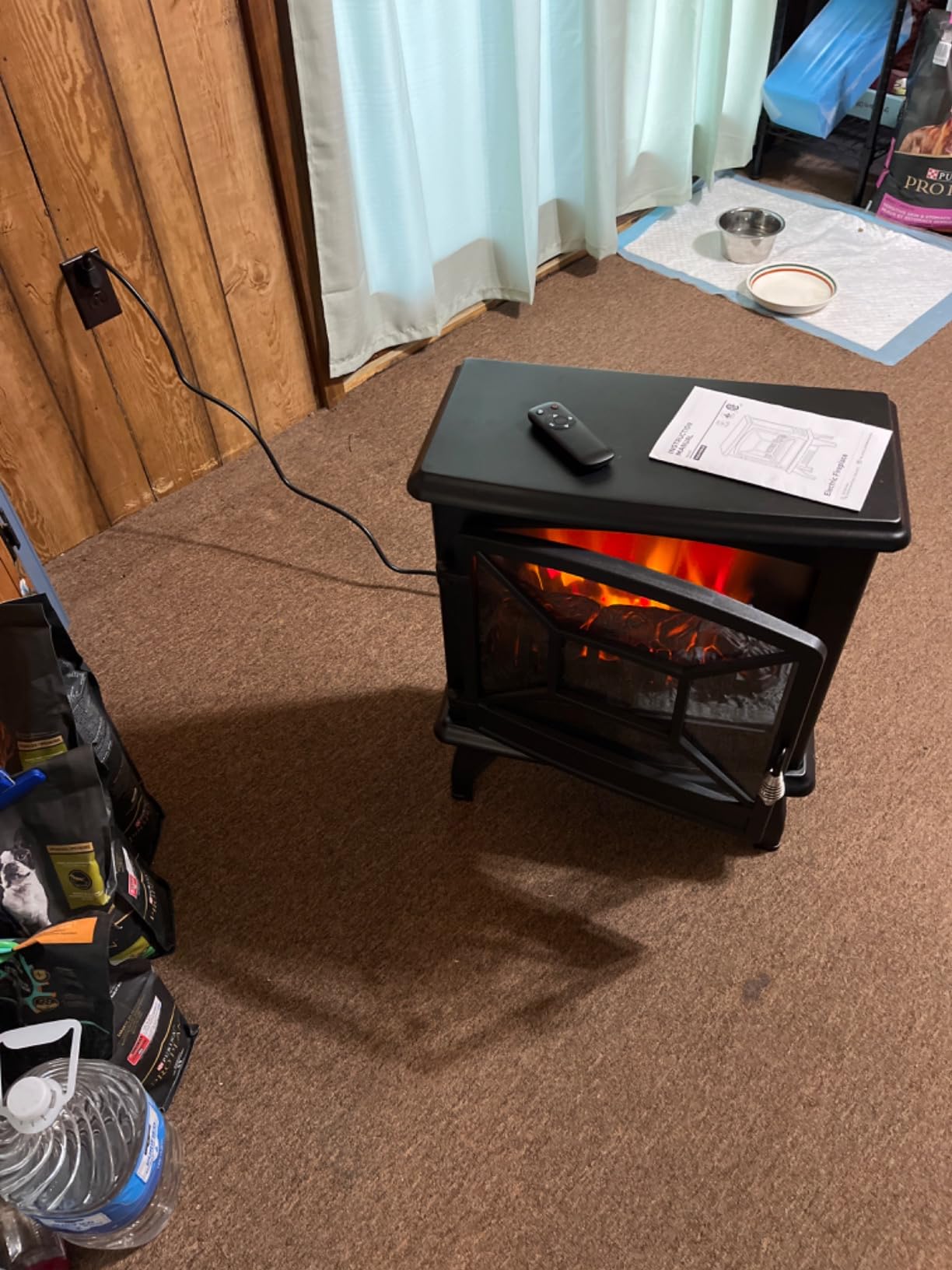 Silonn Electric Fireplace Heater, Quick Heating Portable Fireplace with App & Remote,24″ Electric Corner Fireplace Low Noise with 5 Brightness Levels,Temp Control & Timer for Living Room,Bedroom,Black customer photo 1