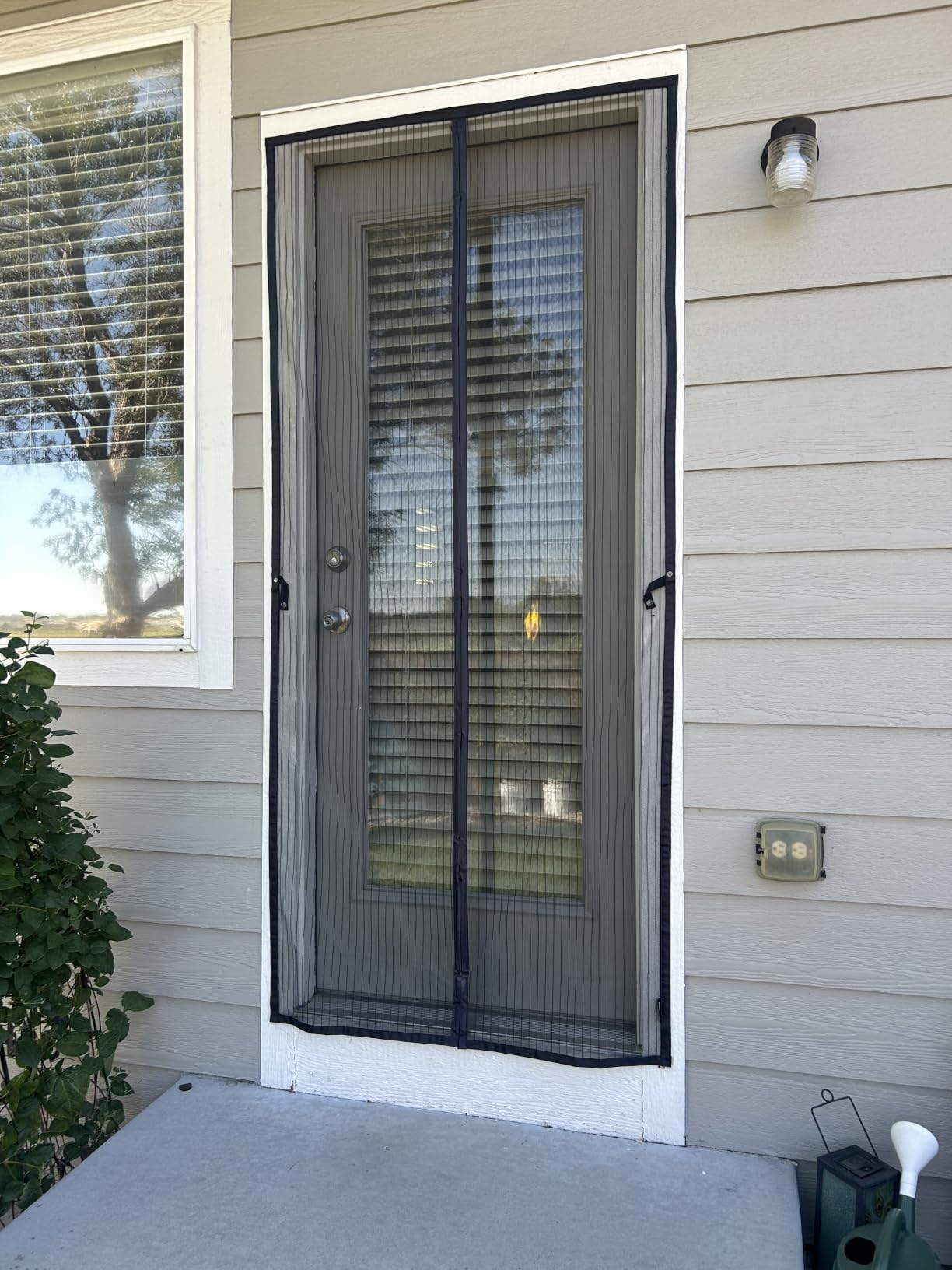 AUGO Magnetic Screen Door - Self Sealing, Heavy Duty, Hands Free Mesh Partition Keeps Bugs Out - Pet and Kid Friendly - Patent Pending Keep Open Feature - 38 Inch x 81 Inch customer photo 2