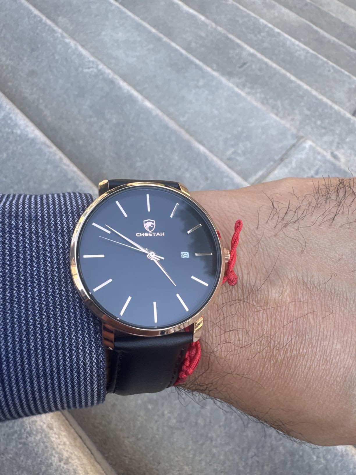 CHEETAH Minimalist Waterproof Quartz Watches for Men with Leather Strap, Auto Date customer photo 1