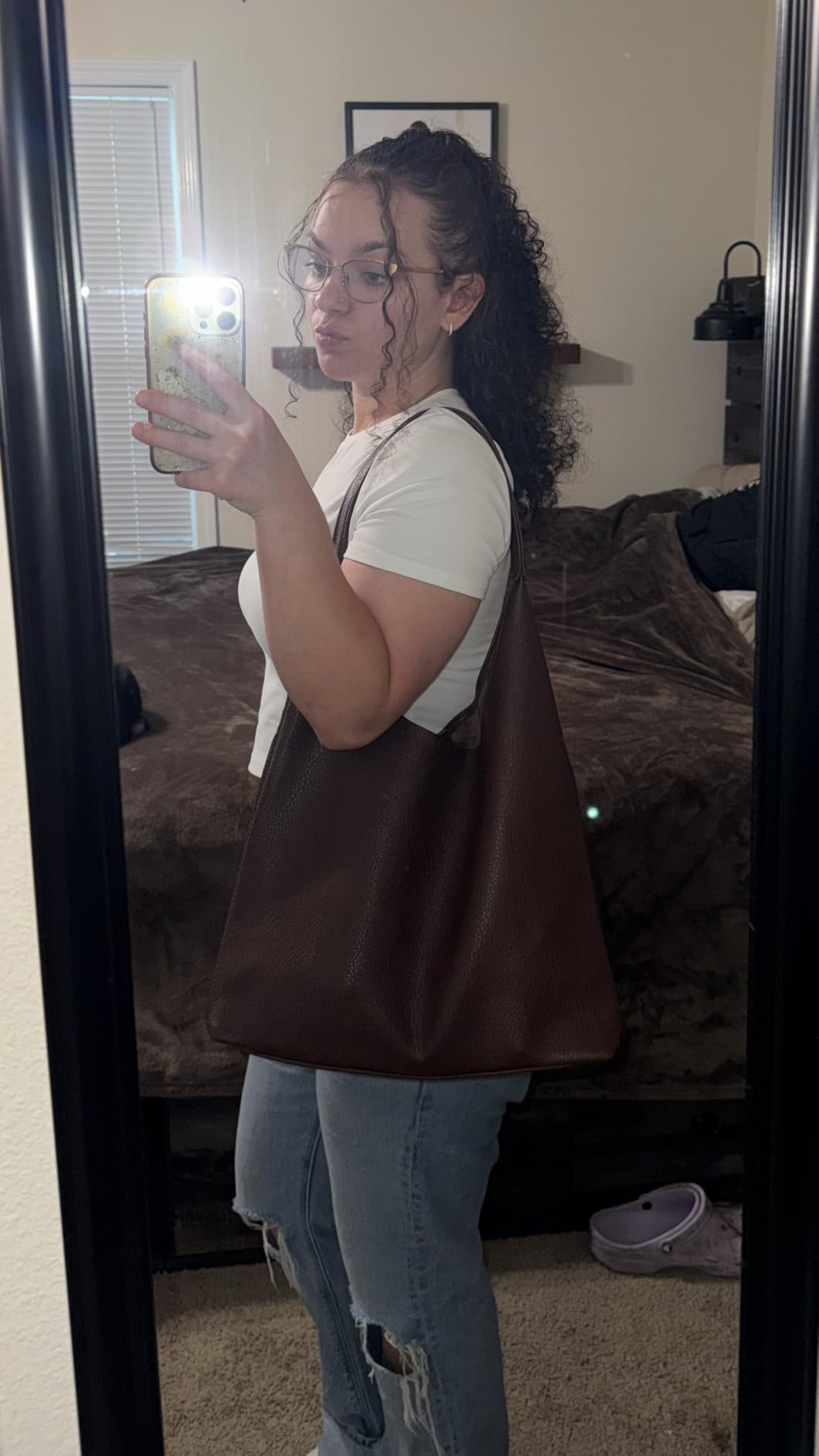 Hobo Bags for Women Soft Vegan Leather Shoulder Handbag Slouchy Tote Purses customer photo 2