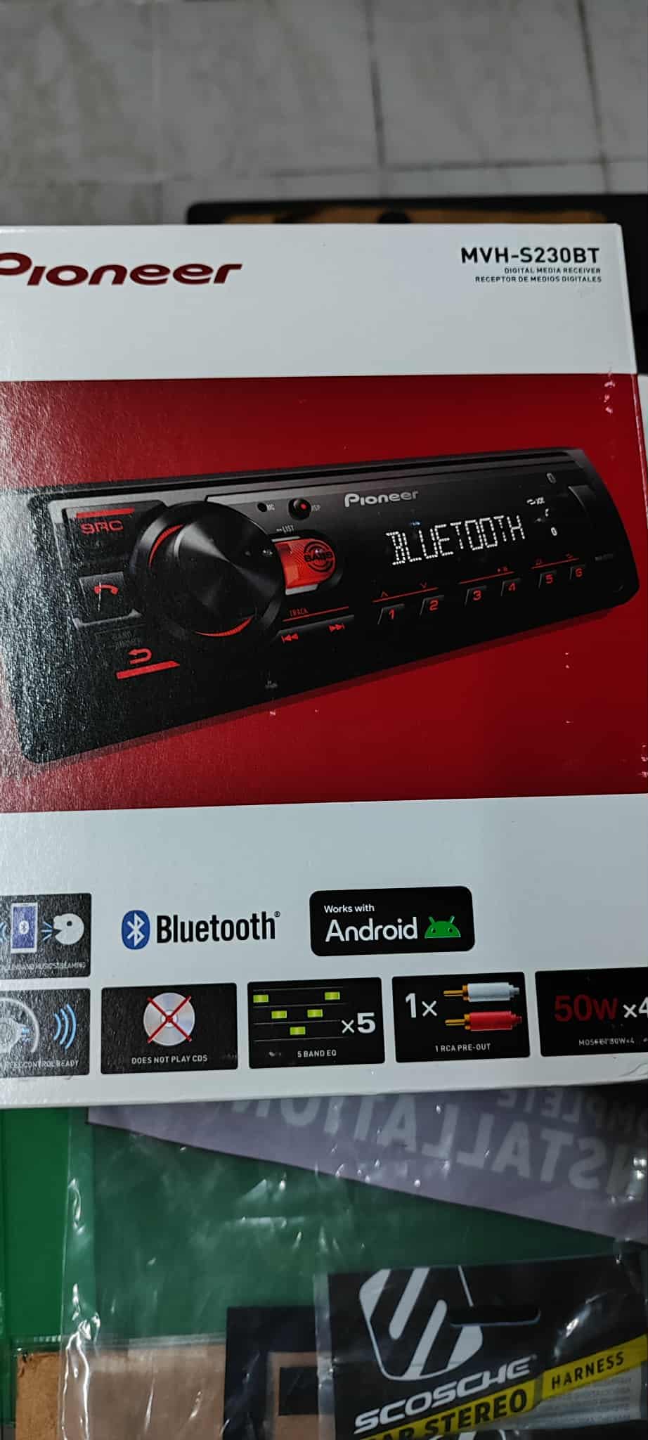 Pioneer MVH-S230BT 1-Din Car Stereo with Bluetooth, USB, AM/FM Radio customer photo 1