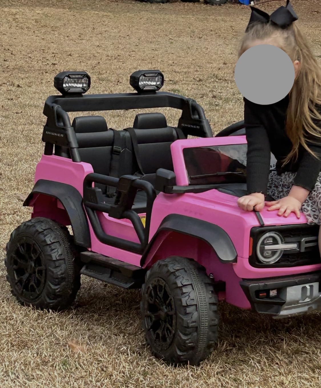 First Ride On Ford Bronco 24V Ride on Toys for Boys & Girls, 2 Seater Kids Electric Car with Remote Control, Kids Ride on Truck with Rear Wheels Suspension, Led Lights, Safety Belt (24V, Red) customer photo 1