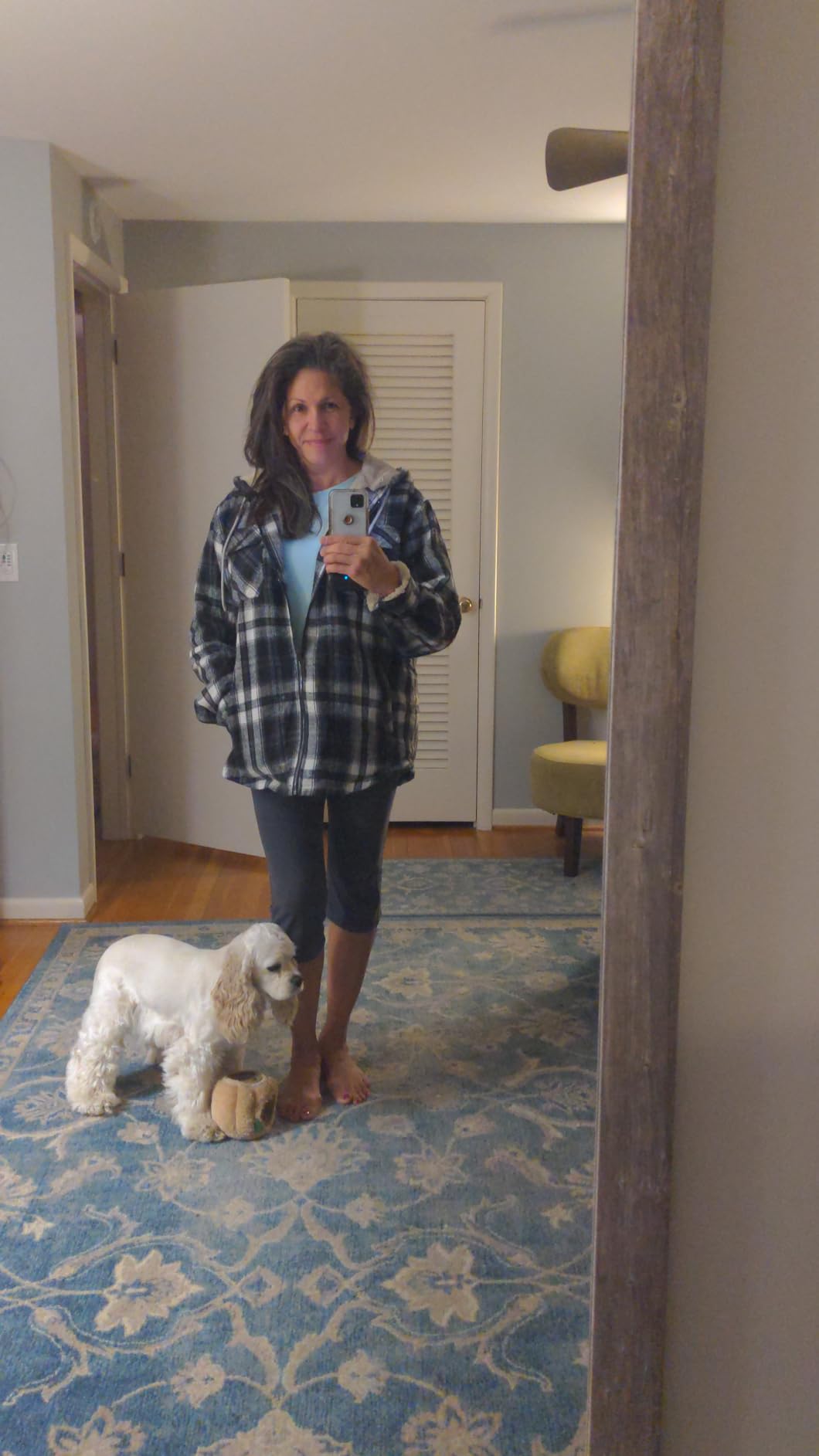 WINDFIT Women's Full Zip Fleece Flannel Jacket Plaid Sherpa Lined Jacket customer photo 2