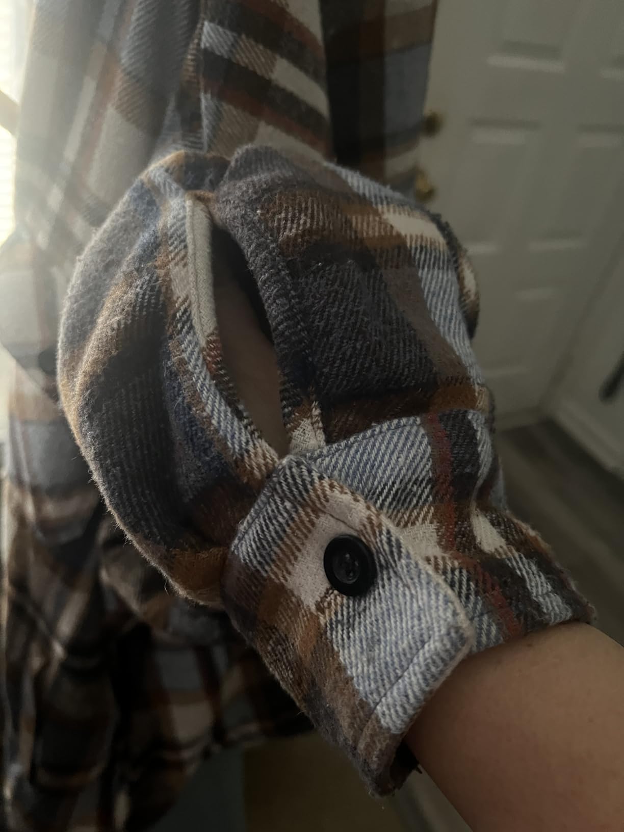 WINDFIT Women's Full Zip Fleece Flannel Jacket Plaid Sherpa Lined Jacket customer photo 2