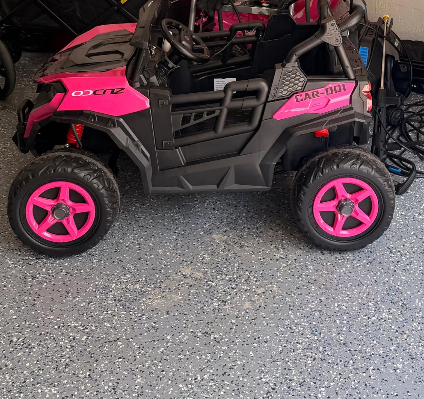 ARBELI 24V 4WD 2 Seater Ride on Toy Car for Kids 3-8, EVA Tires, Pink customer photo 1