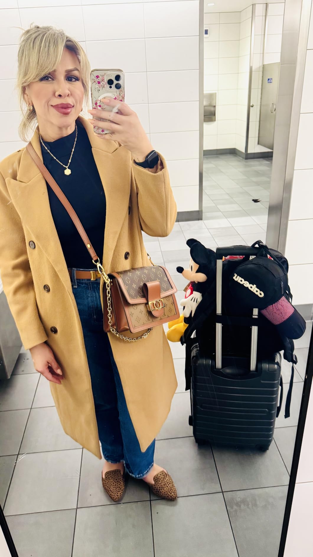 IDEALSANXUN Womens Long Wool Coats Fall Winter Double Breasted Trench Coat Peacoat customer photo 2