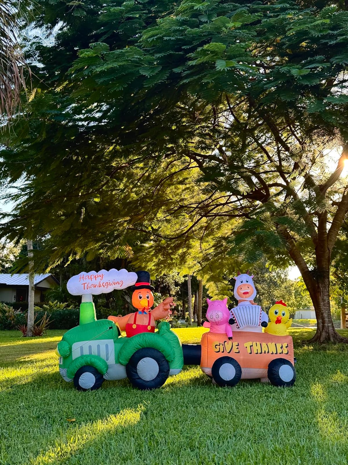 13.6 Ft Long Christmas Inflatable Decorations, Huge Xmas Inflatable Dragon Dinosaur with Trees Gift Hats Decors Built-in LED Lights Stakes Blow Up Yard Lawn Garden Party Santa Inflatables de Navidad customer photo 1