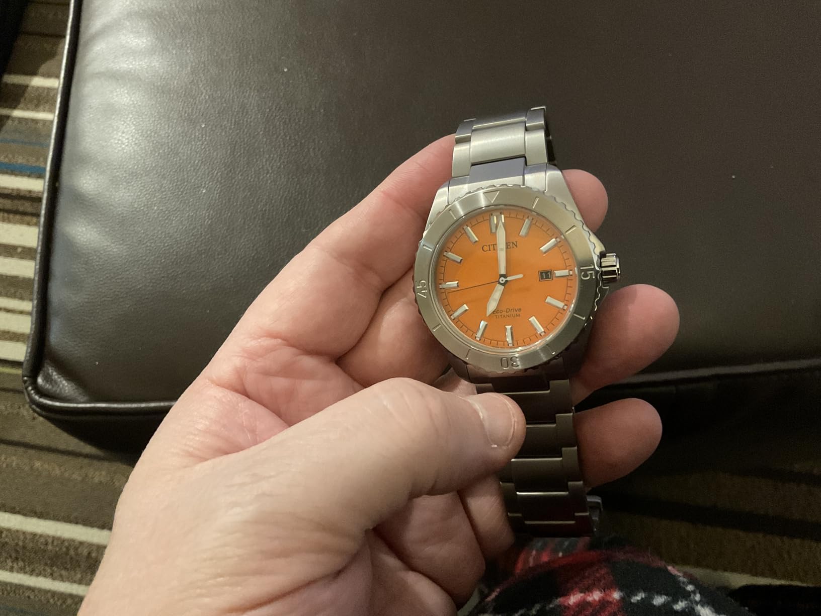 Citizen Men's Eco-Drive Brycen Sport Casual Watch, Silver-Tone Super Titanium Case, 3 Hand, Date customer photo 1