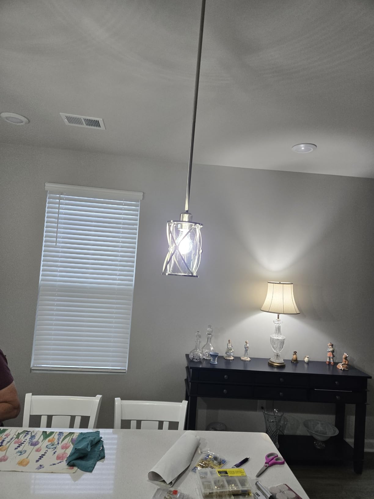 4-Light Kitchen Island Lighting, Modern Brushed Nickel Dining Room Light Fixtures with Clear Glass, Farmhouse Industrial Linear Chandelier Pendant Light with Adjustable Chain, CH9176BN-4IS customer photo 1