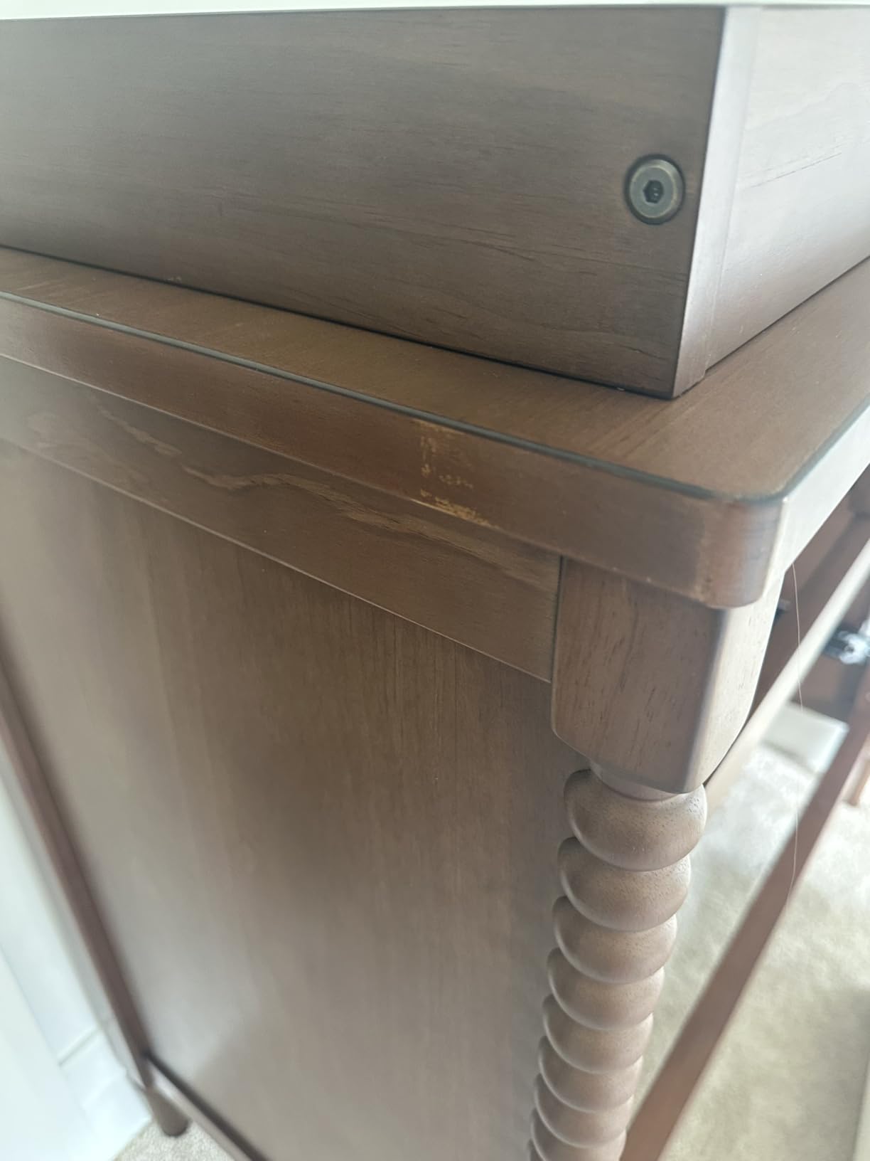 Delta Children Saint 4 Drawer Dresser with Changing Top and Interlocking Drawers, Teak Brown customer photo 2