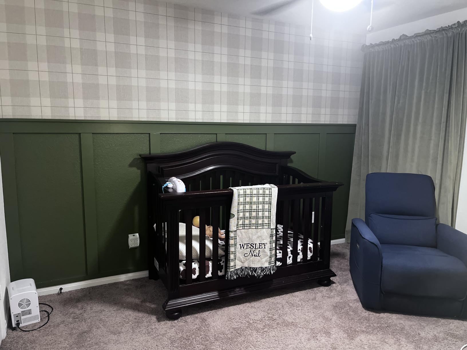 NextWall Lenox Hill Plaid Peel and Stick Wallpaper (Neutral) customer photo 2
