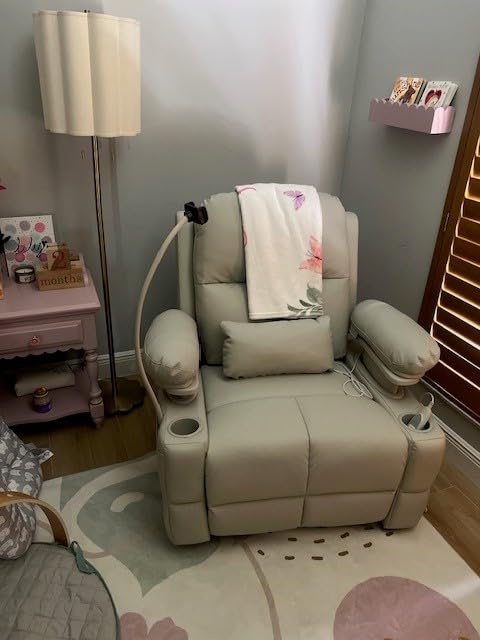 MAMAZING Lullapod Power Nursery Rocking Chair with HugAssist Armrest | Triple Motor Power Nursing Recliner with 270° Swivel Glider & Quiet Rocking, Dual Charging Ports & Built-In Storage customer photo 1