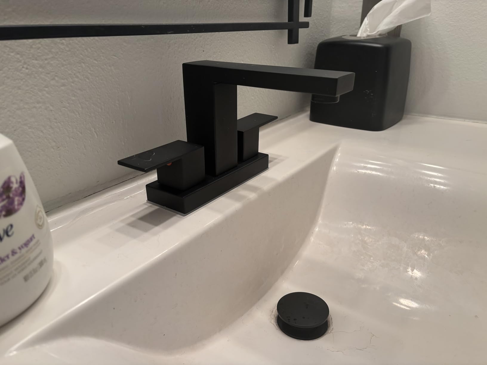 Cobbe Waterfall Bathroom Faucet, Matte Black 4 Inch Centerset 2 or 3 Hole customer photo 1