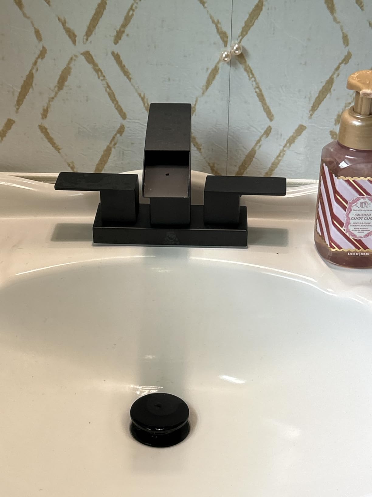 Cobbe Waterfall Bathroom Faucet, Matte Black 4 Inch Centerset 2 or 3 Hole customer photo 2