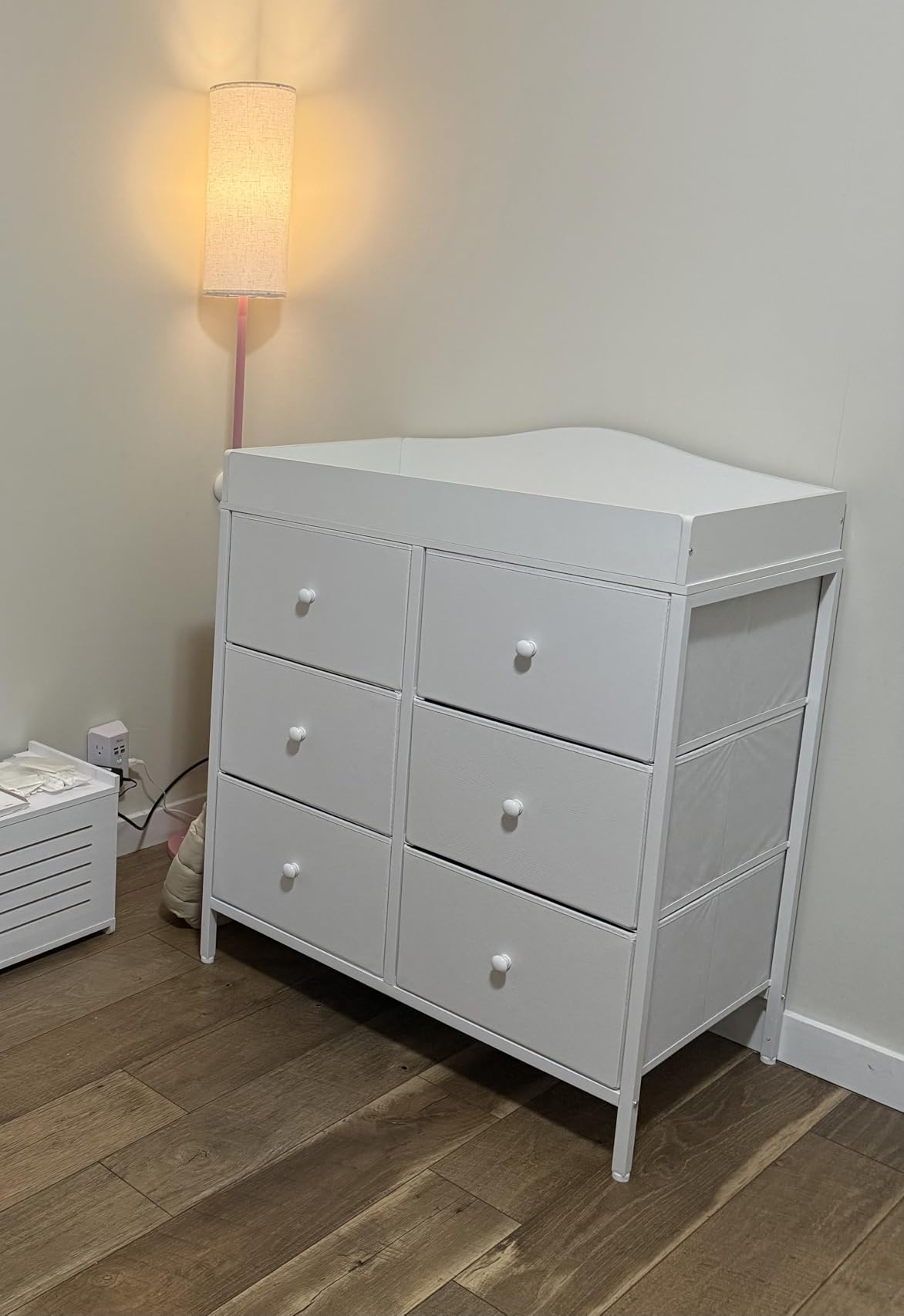 BOLUO White Changing Table Dresser with 6 Drawers Baby Dresser with Changing Table Top Diaper Changing Station with Storage for Nursery Modern customer photo 1