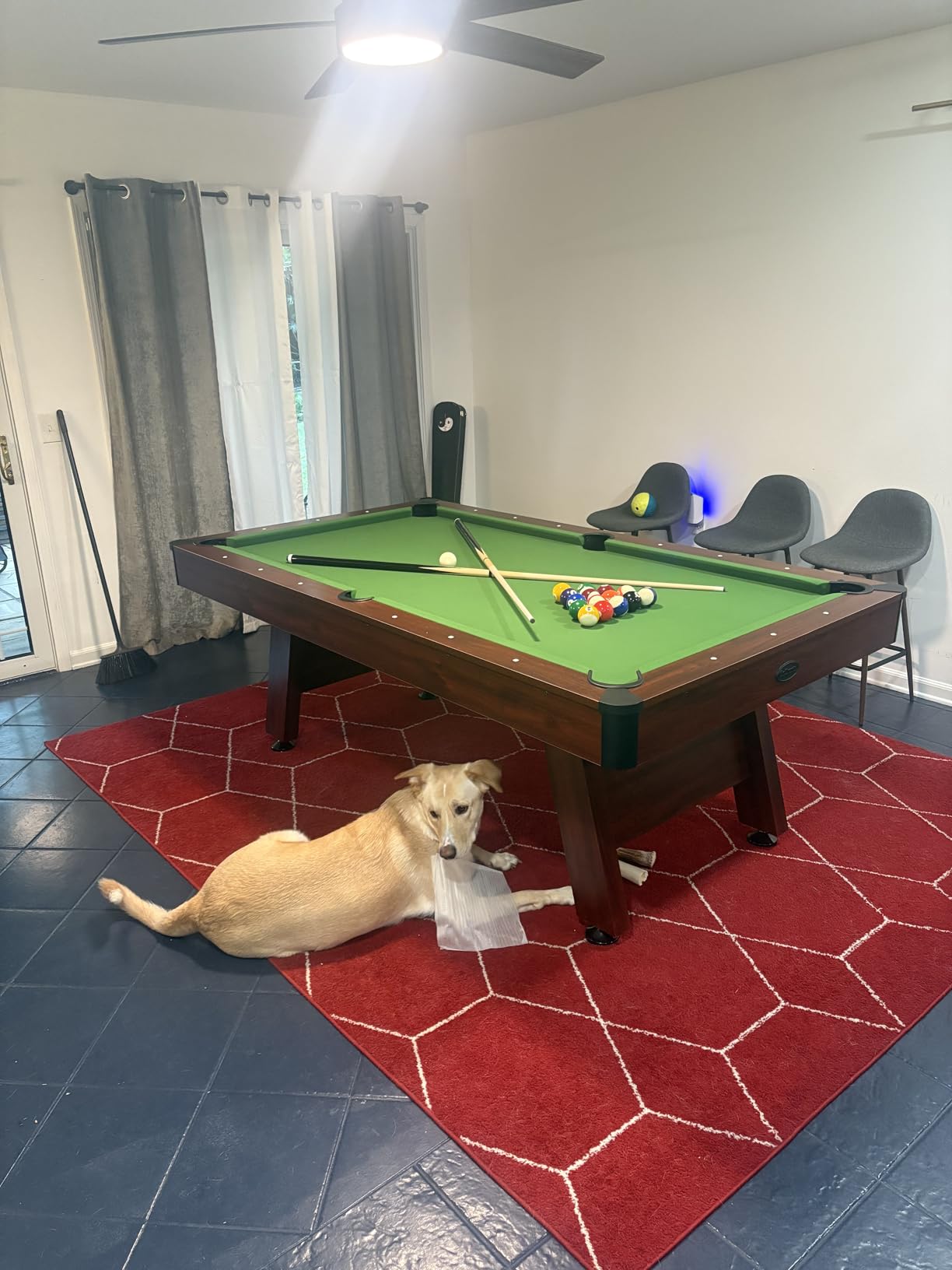 GoSports 7 and 8 ft Pool Tables with Wood Finish - Gray, Black, or Green Felt - Accessories Not Included customer photo 1