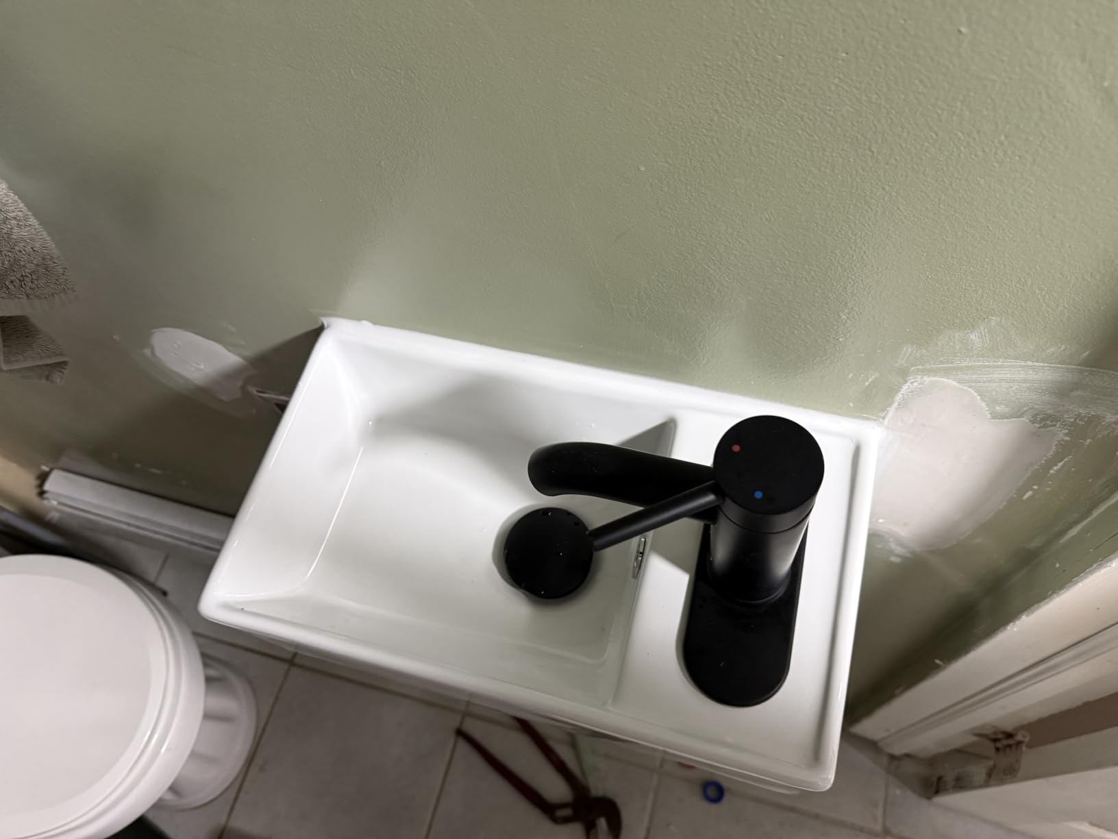 Wall Hung Bathroom Vessel Sink, QISHKA 14.5